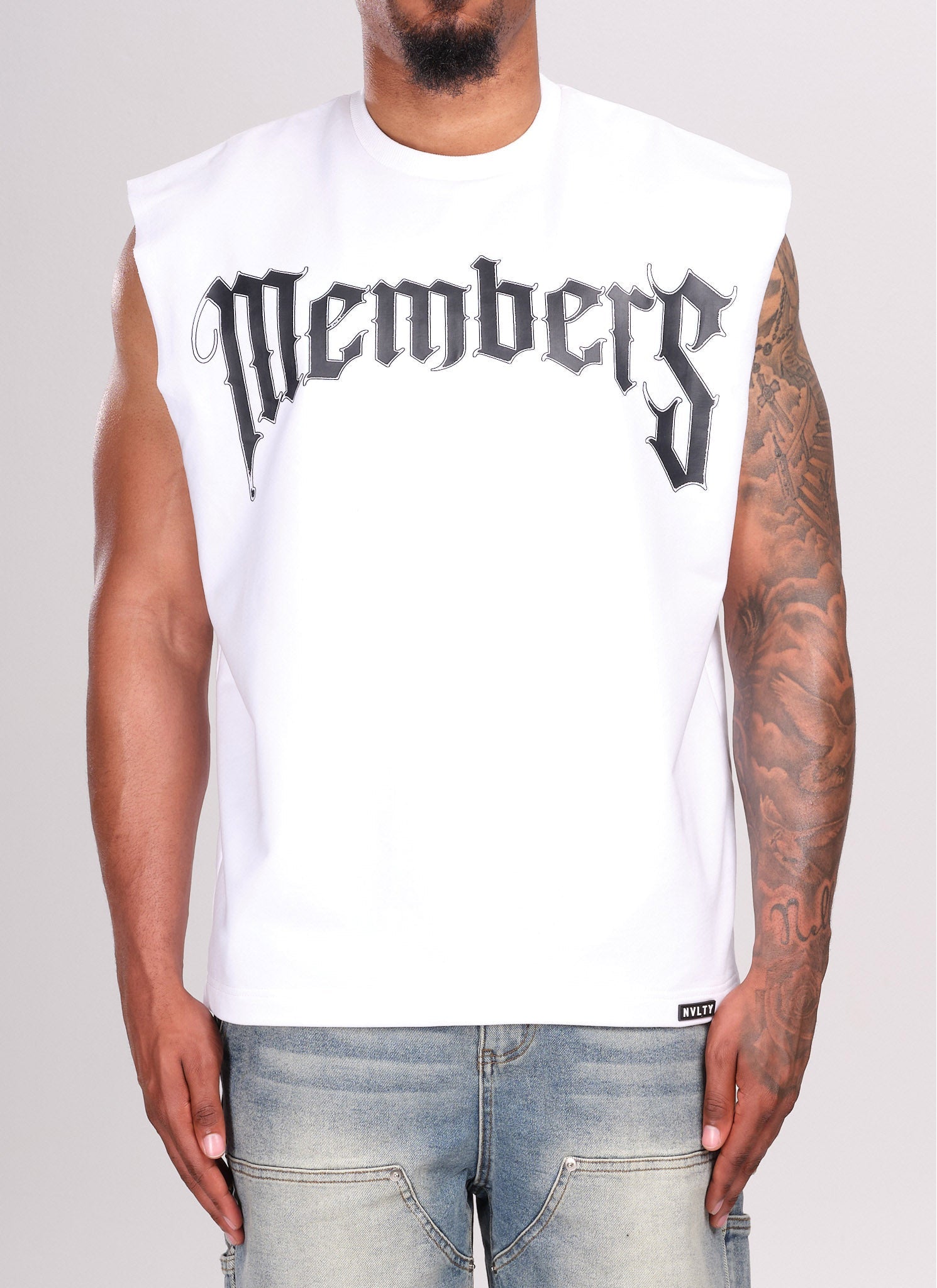 Members Arc Sleeveless T-Shirt - White