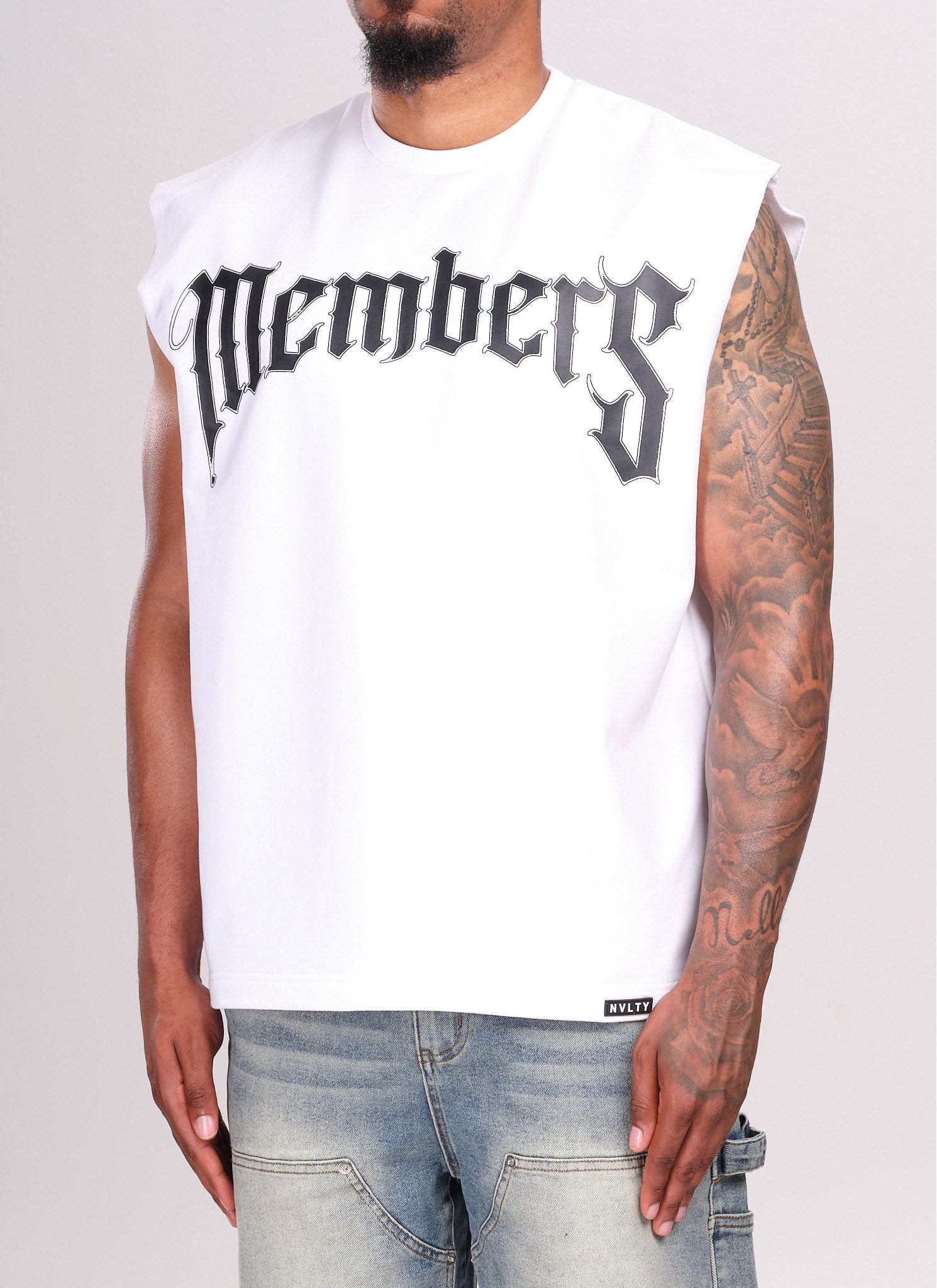 Members Arc Sleeveless T-Shirt - White