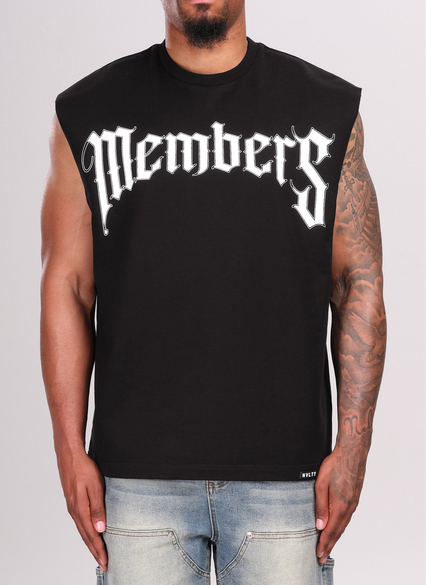 Members Arc Sleeveless T-Shirt - Black