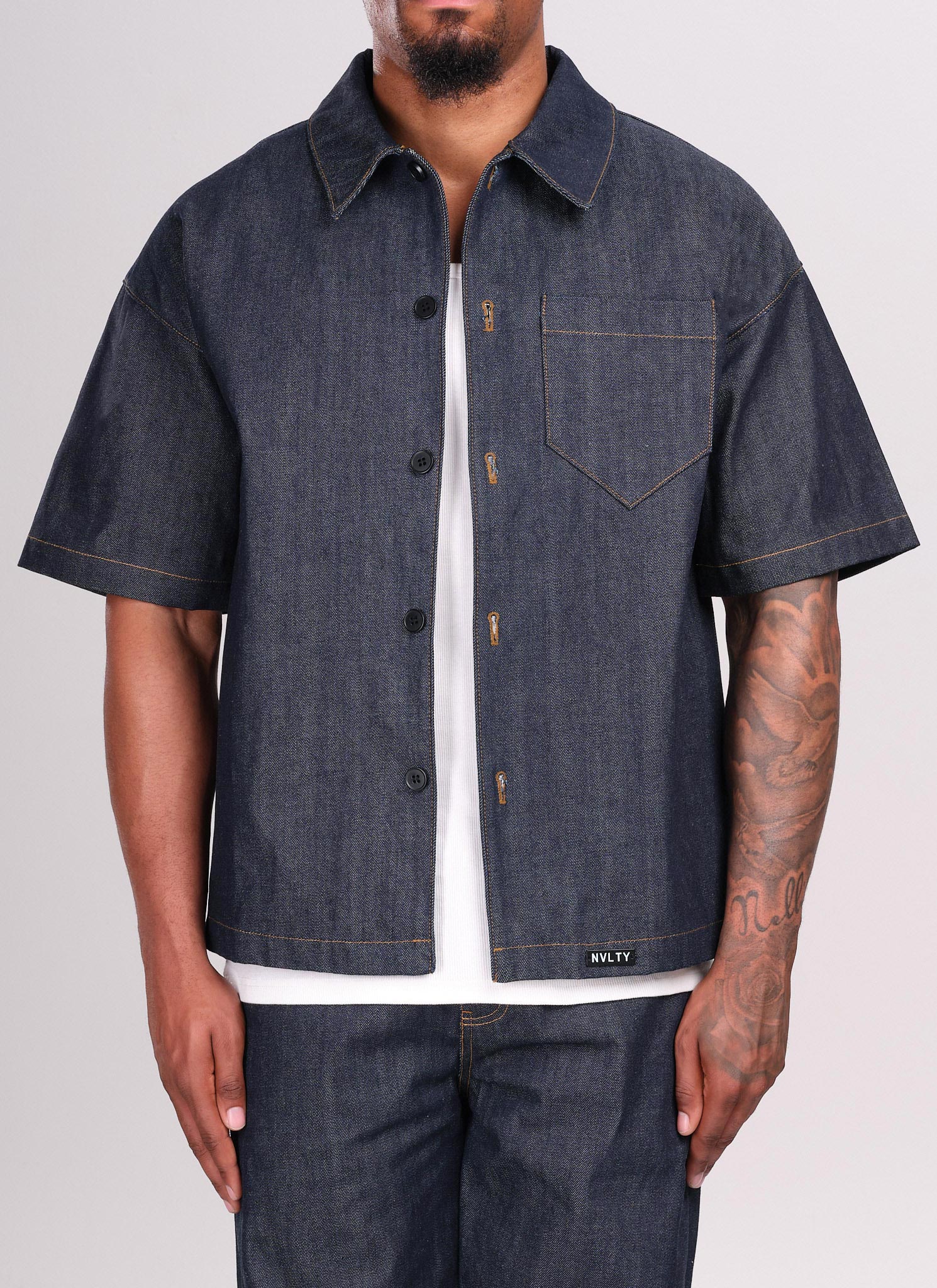 Structured Selvedge Denim Shirt - Indigo