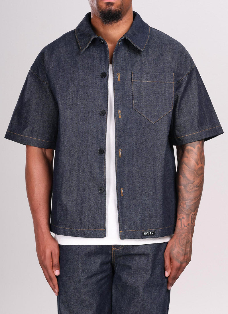 Structured Selvedge Denim Shirt - Indigo