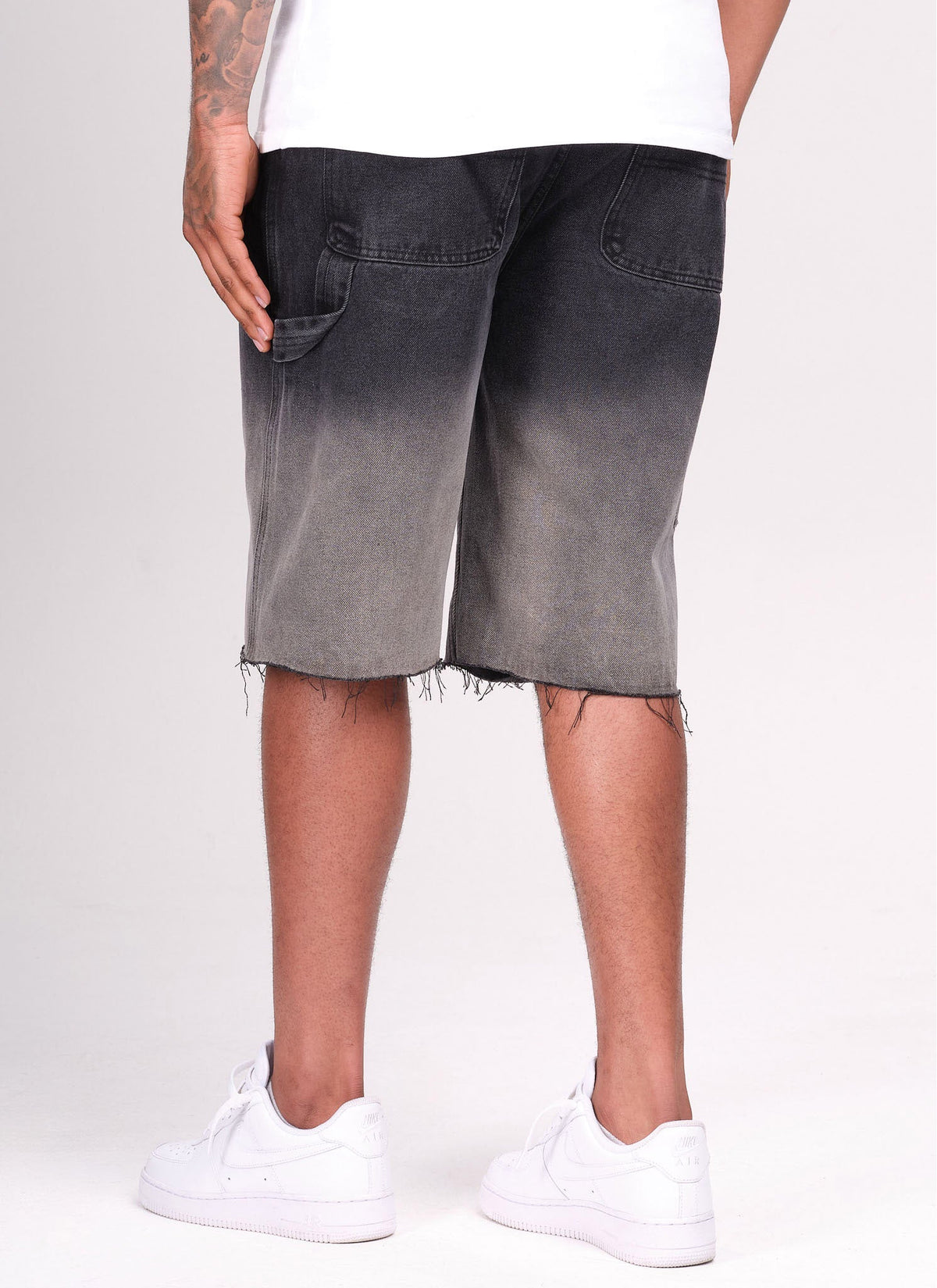 Vintage Deep Fade Denim Shorts - Black