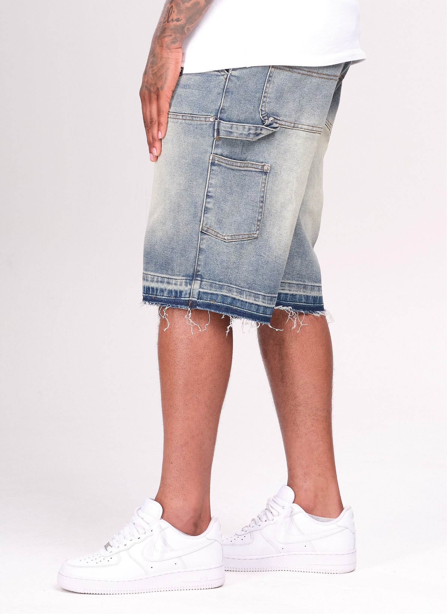 Vintage Carpenter Denim Shorts - Blau