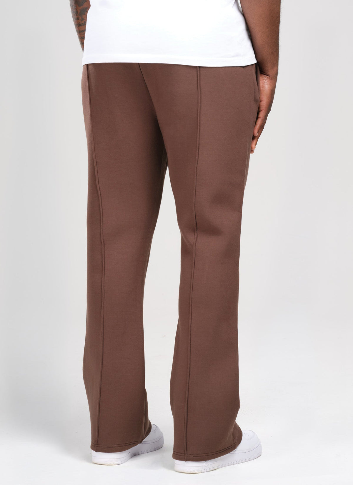 Pantalon de jogging Scuba structuré à plis évasés - Marron