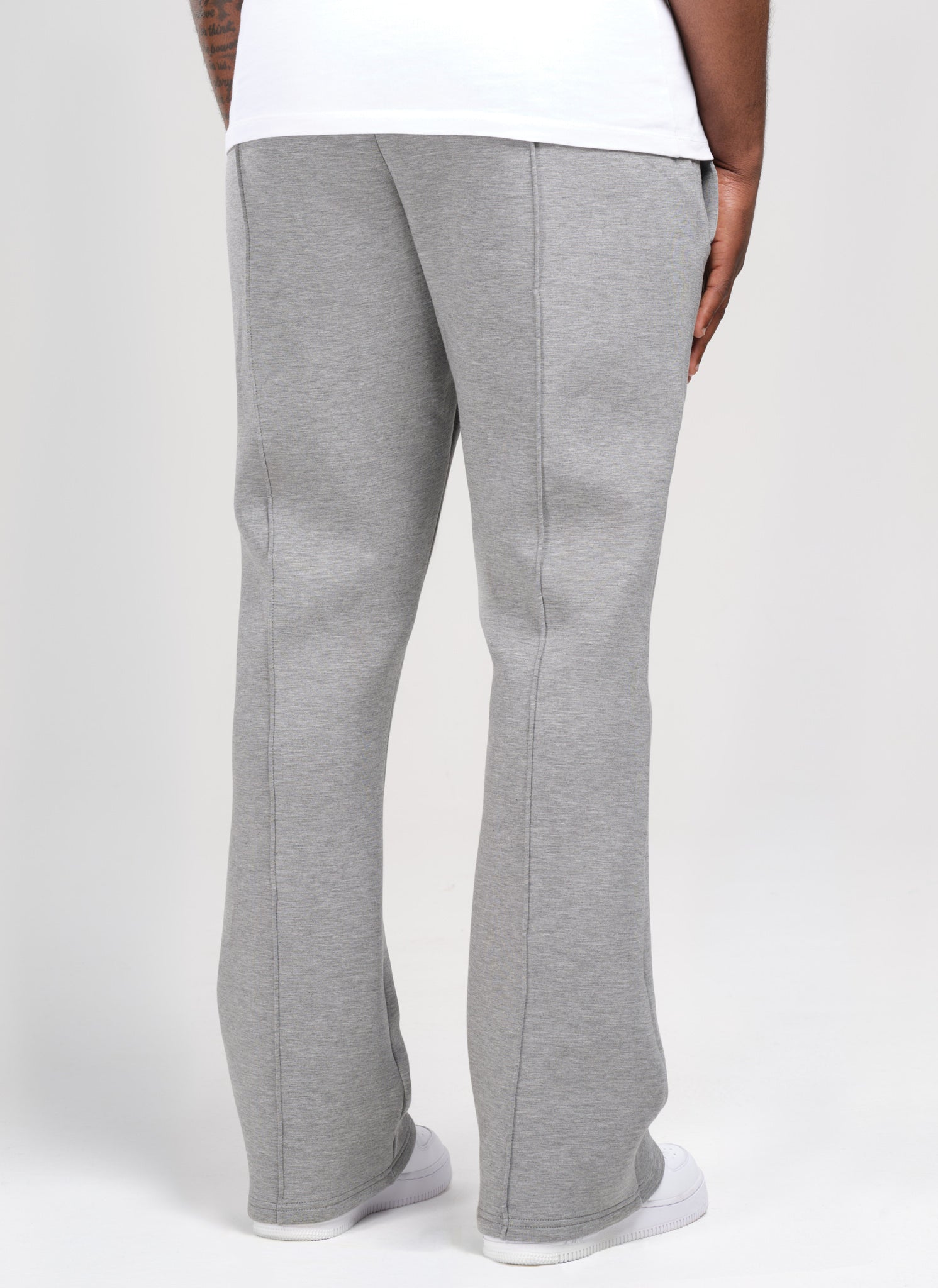 Scuba Structured Flare Pleat Joggers - Grey