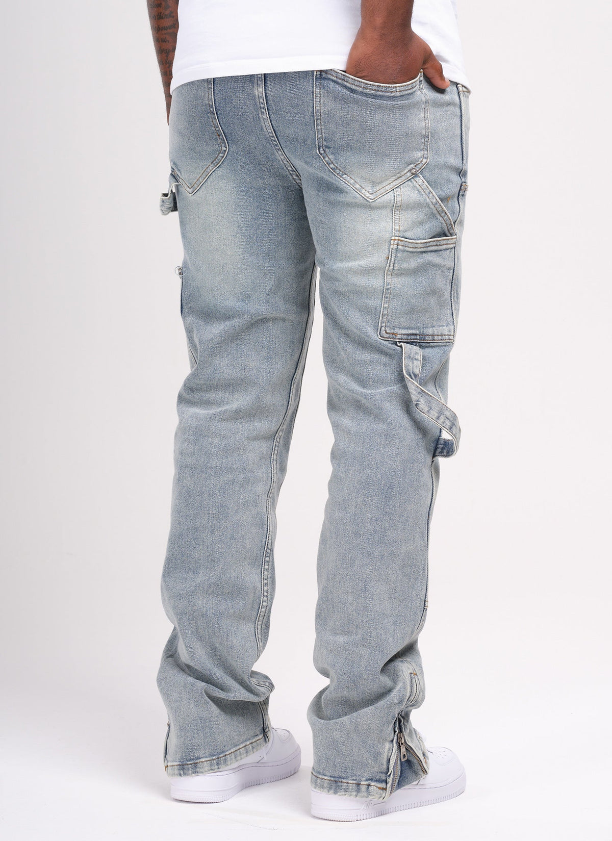 Jean vintage à rivets Carpenter - Bleu