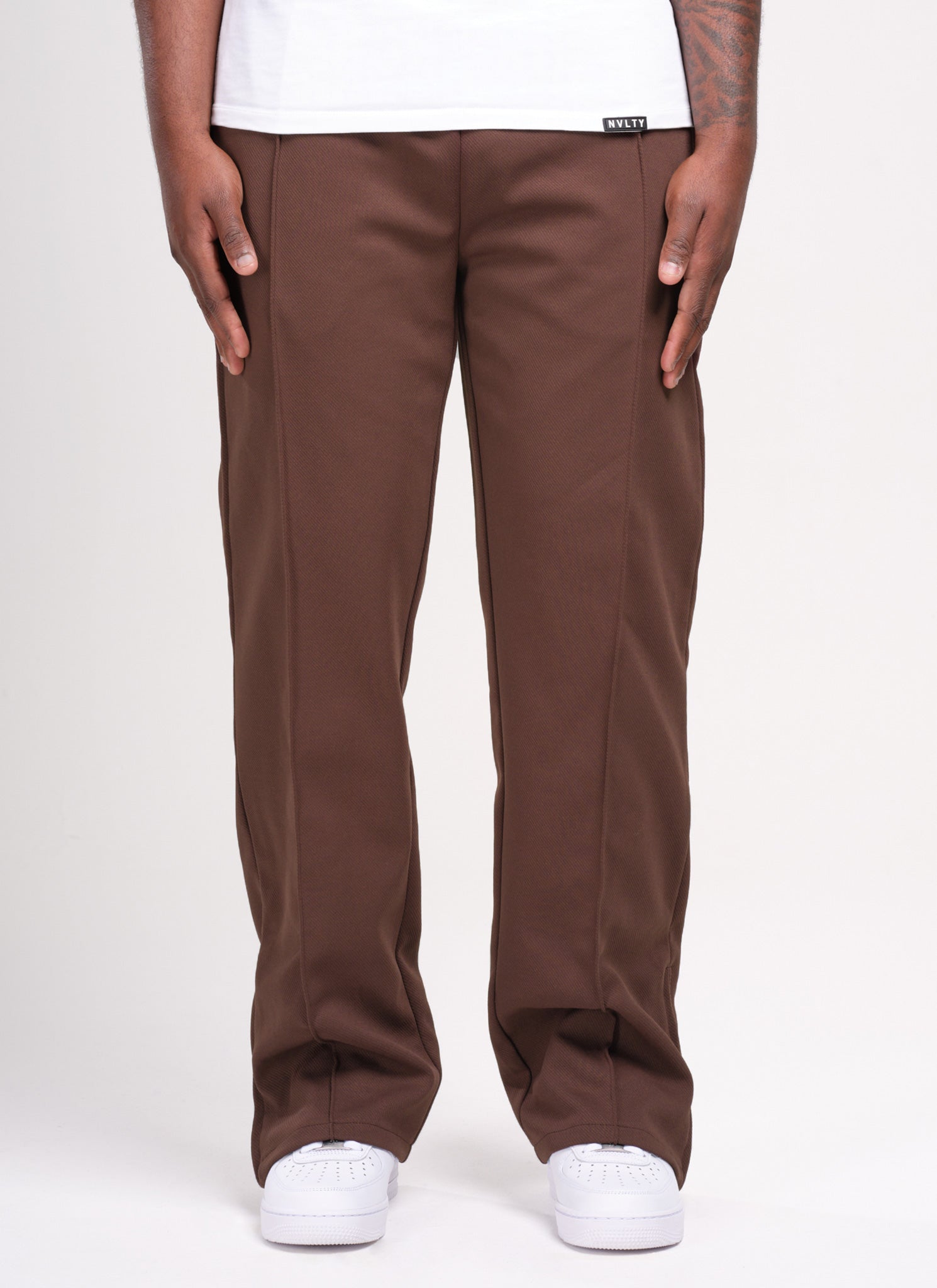 Twill Pleat Pants - Brown