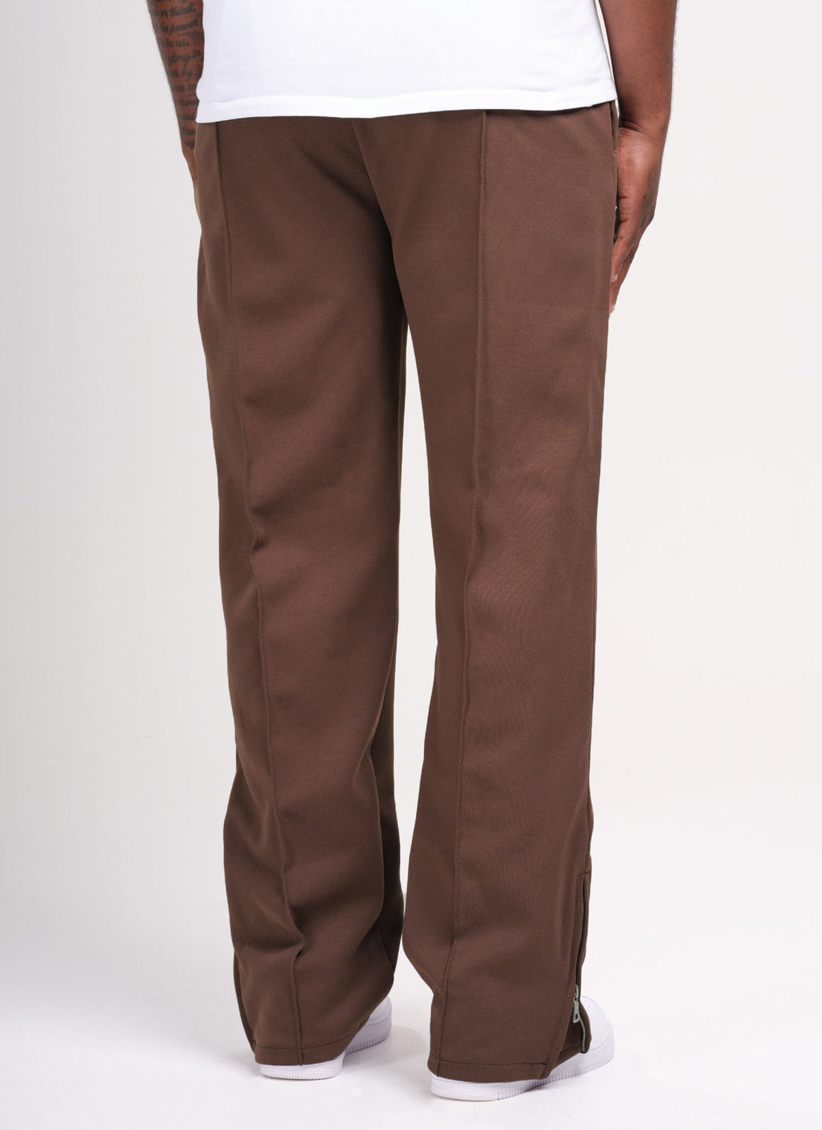 Pantalon à plis en sergé - Marron