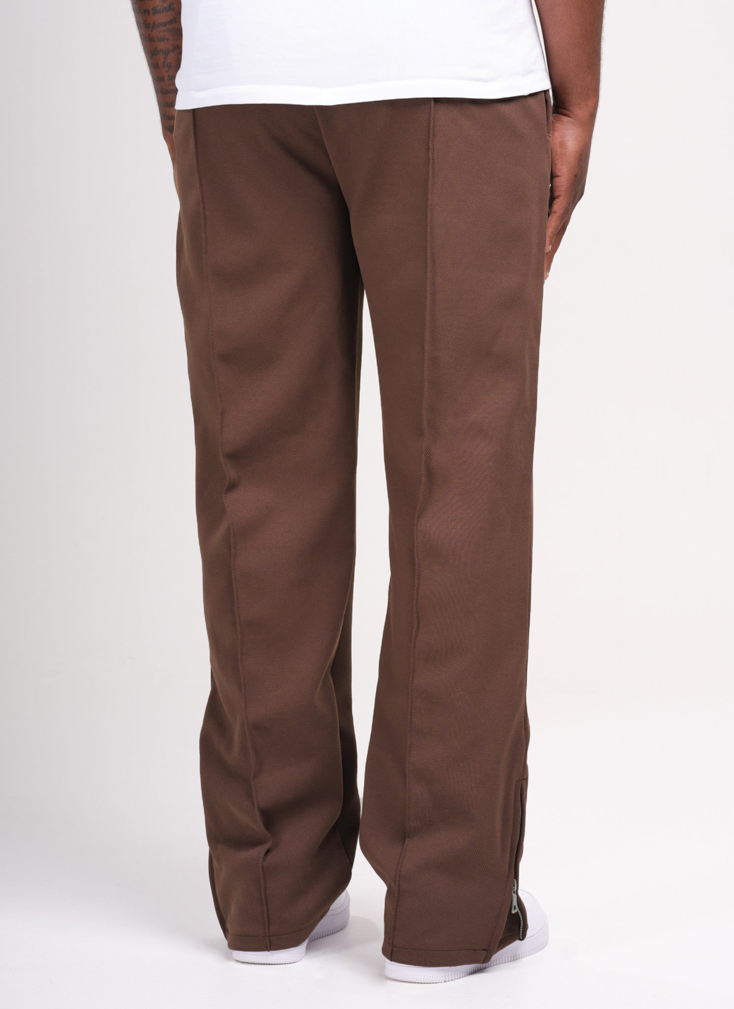 Twill Pleat Pants - Brown