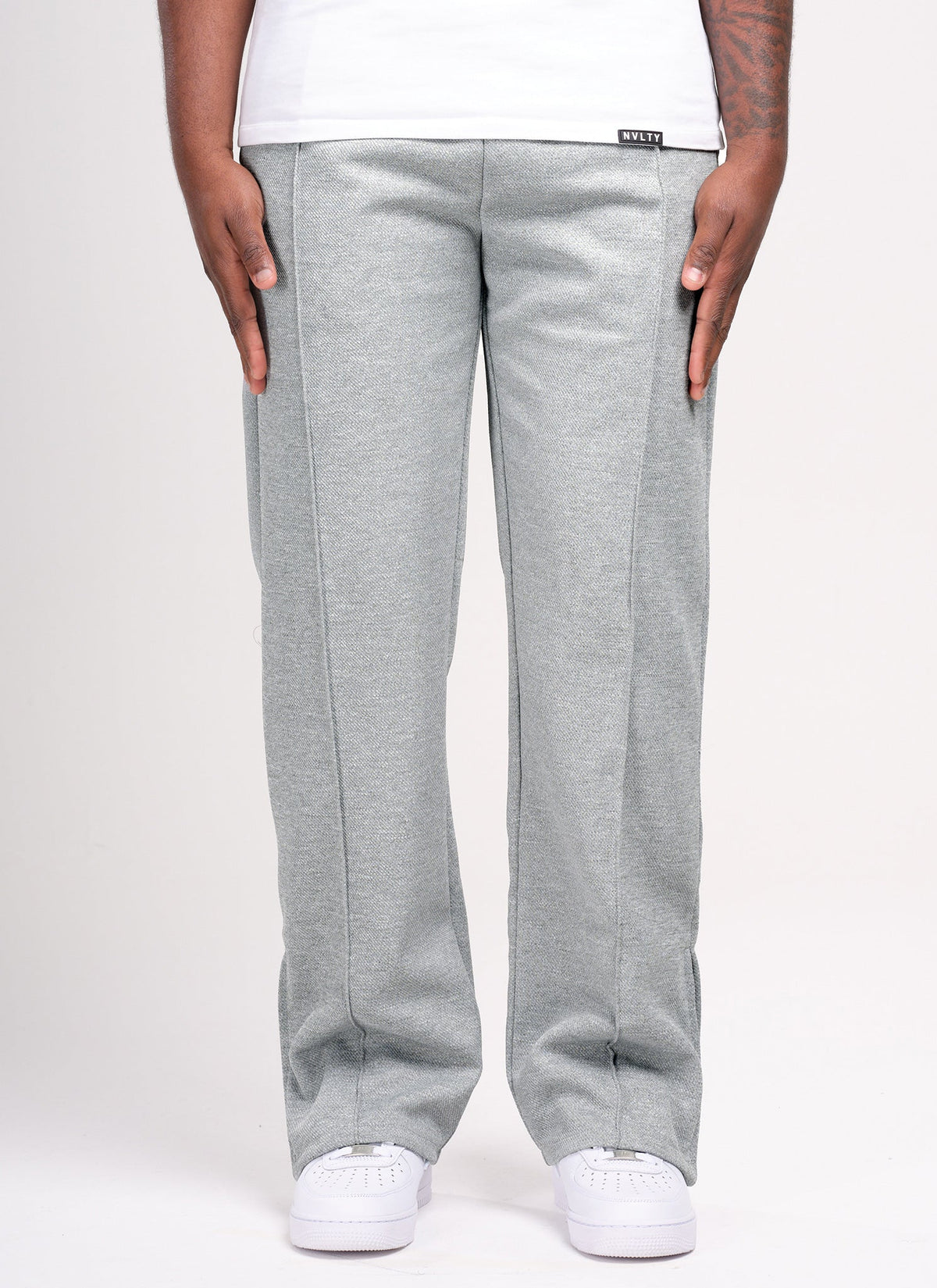 Pantalon à plis en sergé - Gris