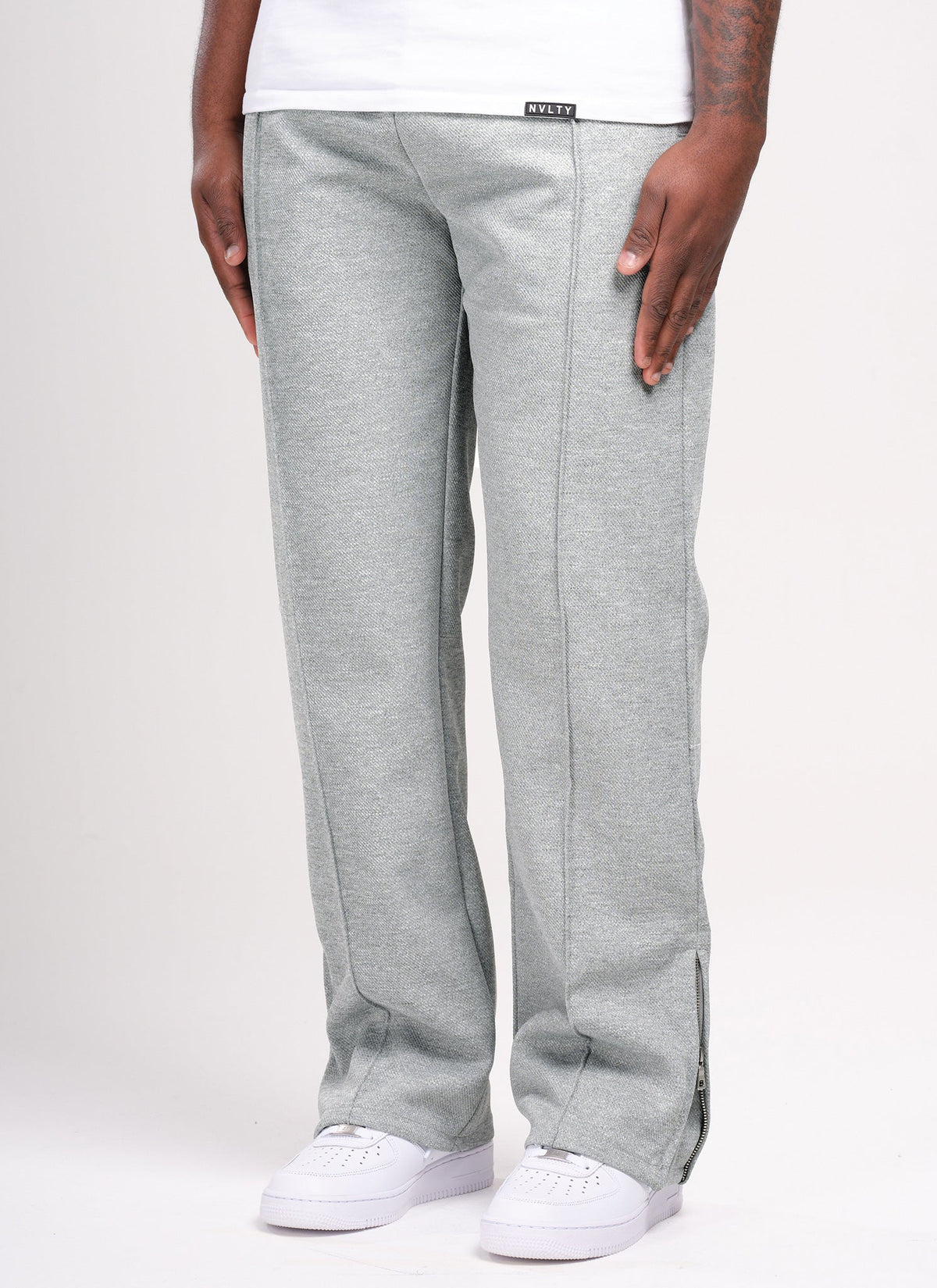 Pantalon à plis en sergé - Gris