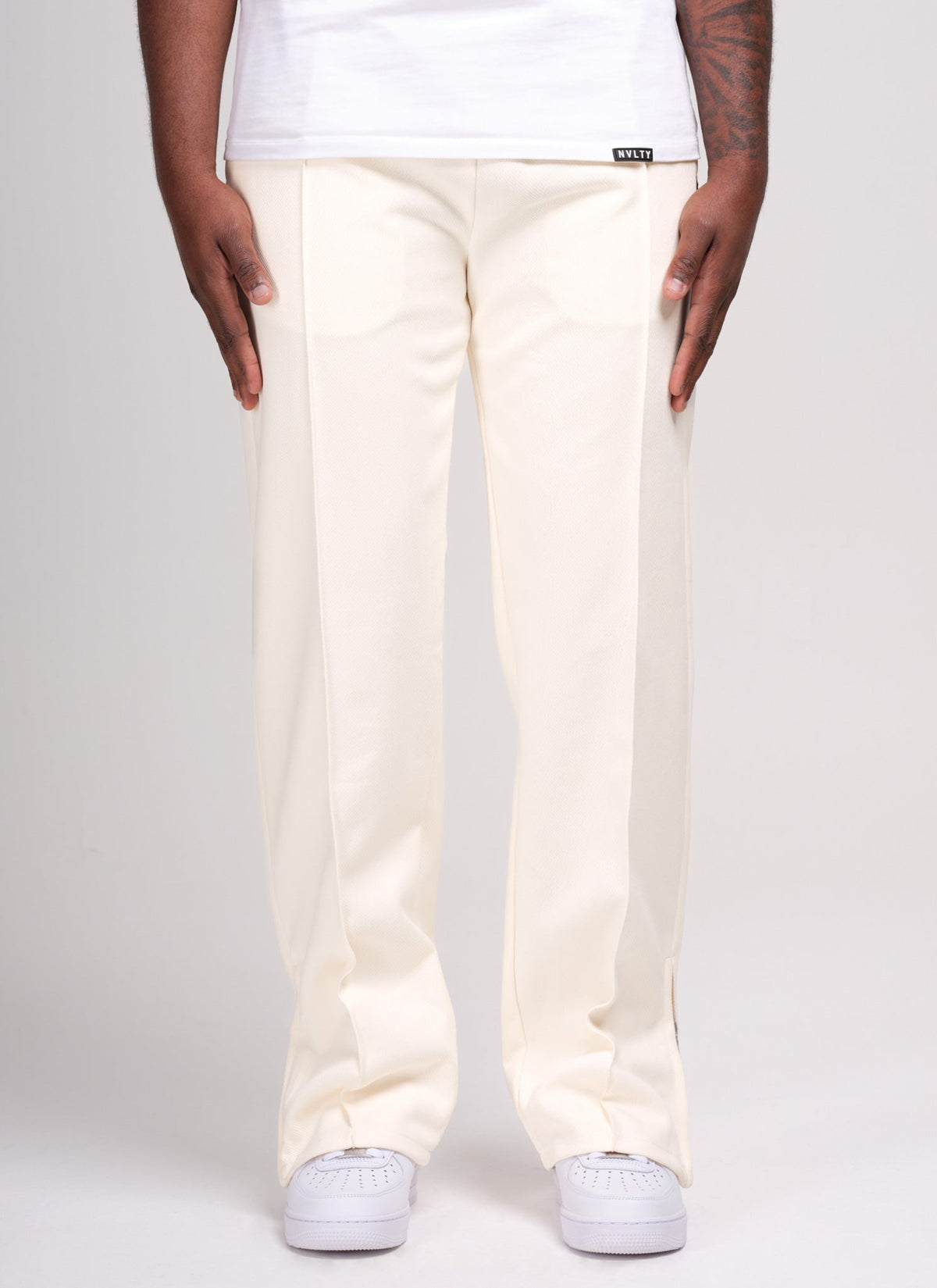 Pantalon à plis en sergé - Ivoire