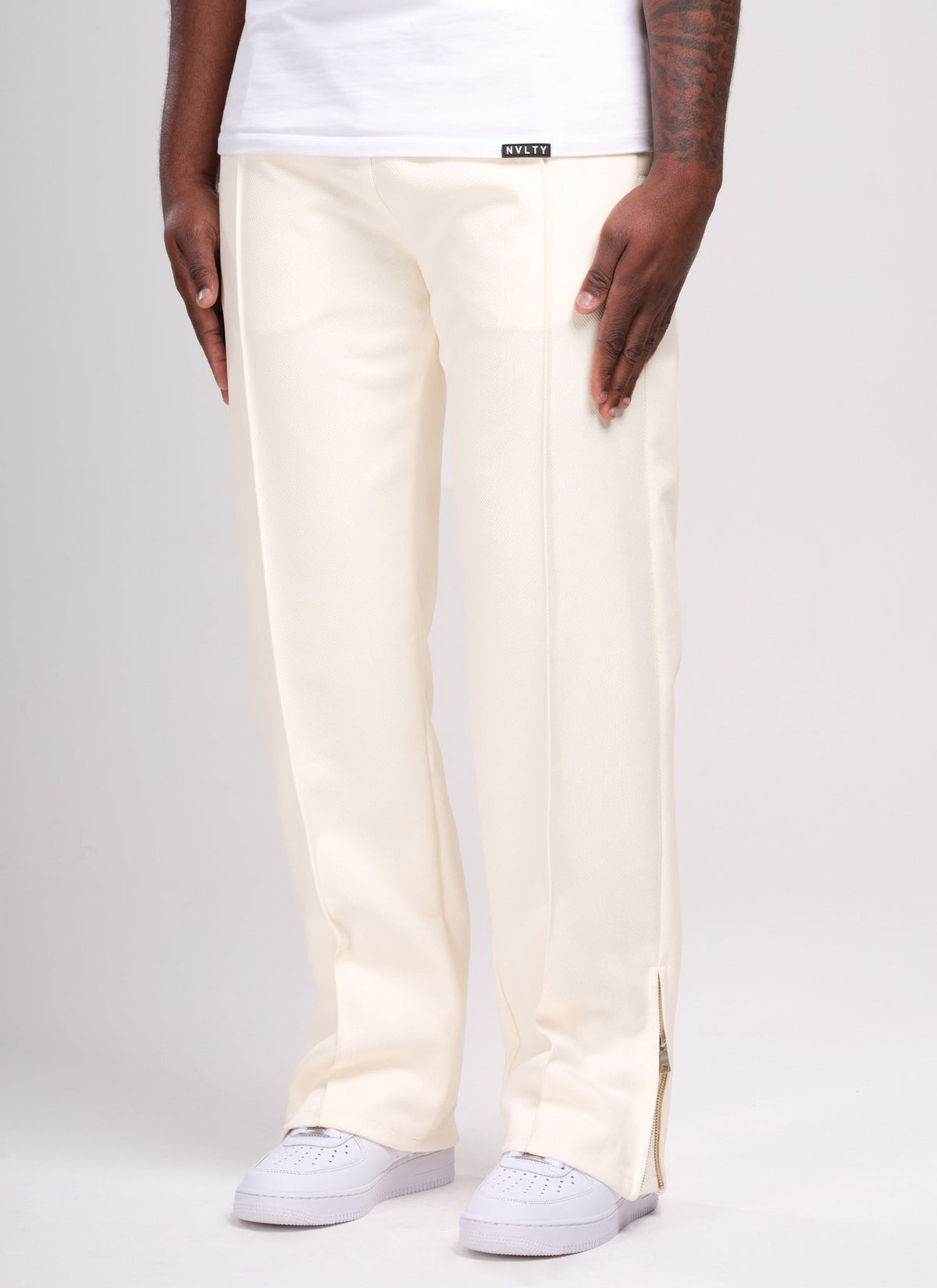 Pantalon à plis en sergé - Ivoire