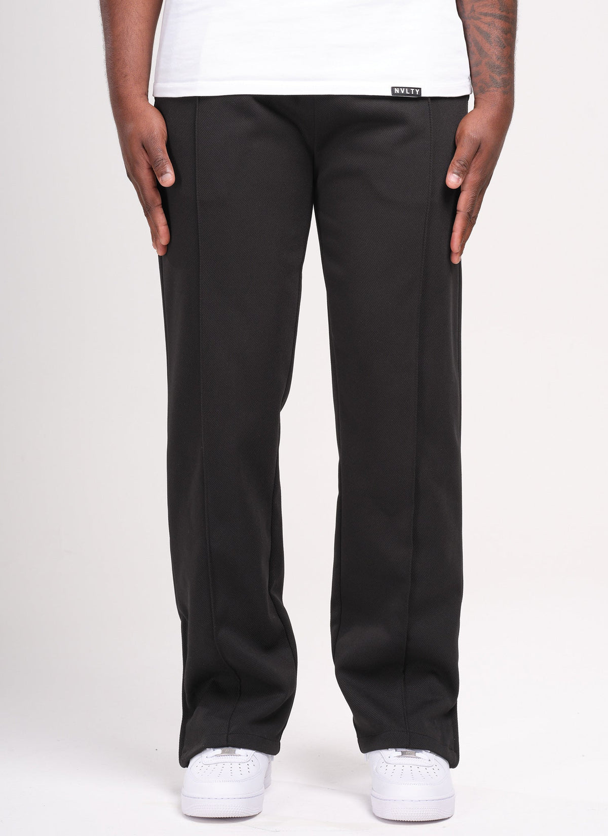 Pantalon à plis en sergé - Noir