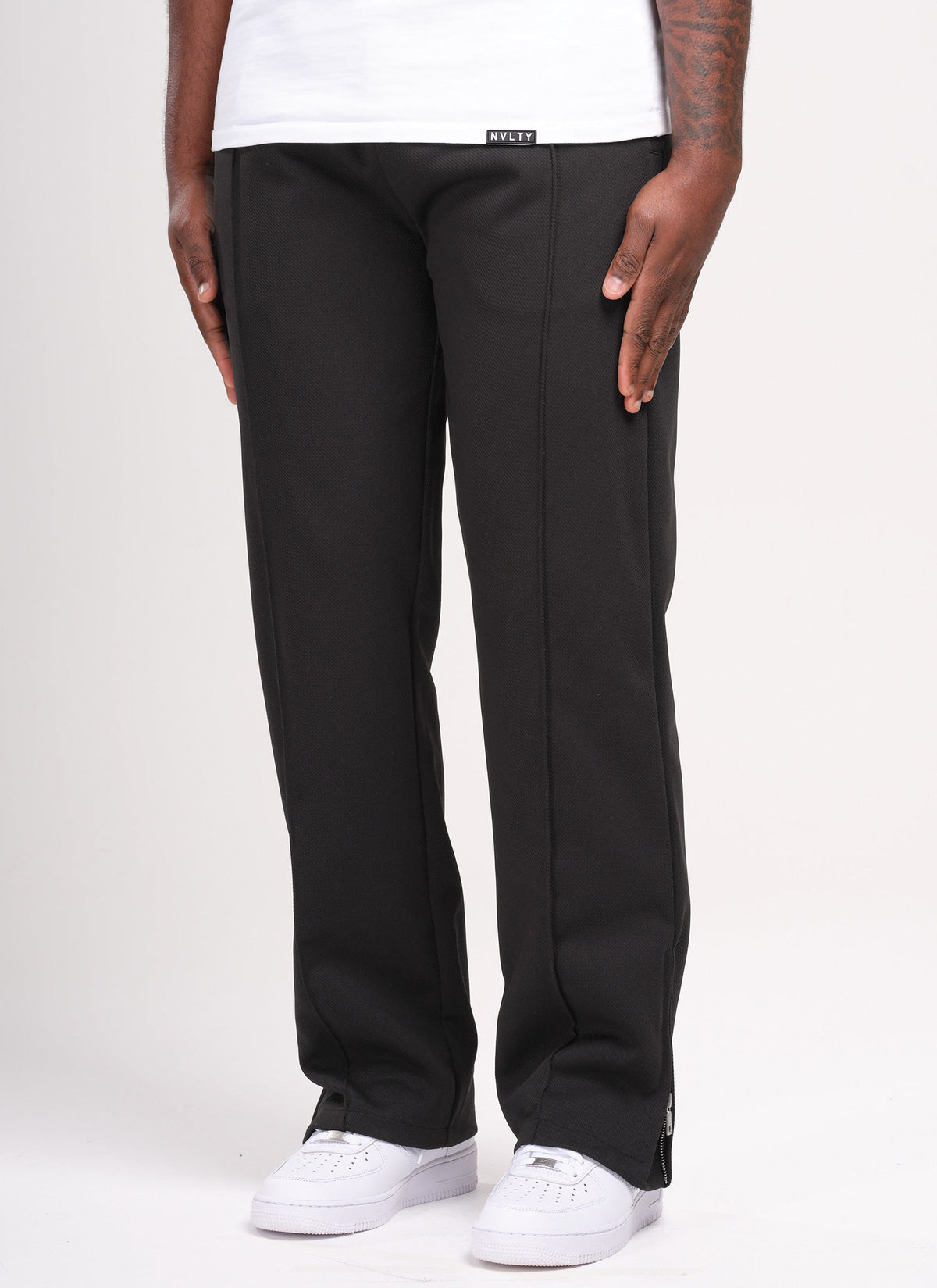 Pantalon à plis en sergé - Noir