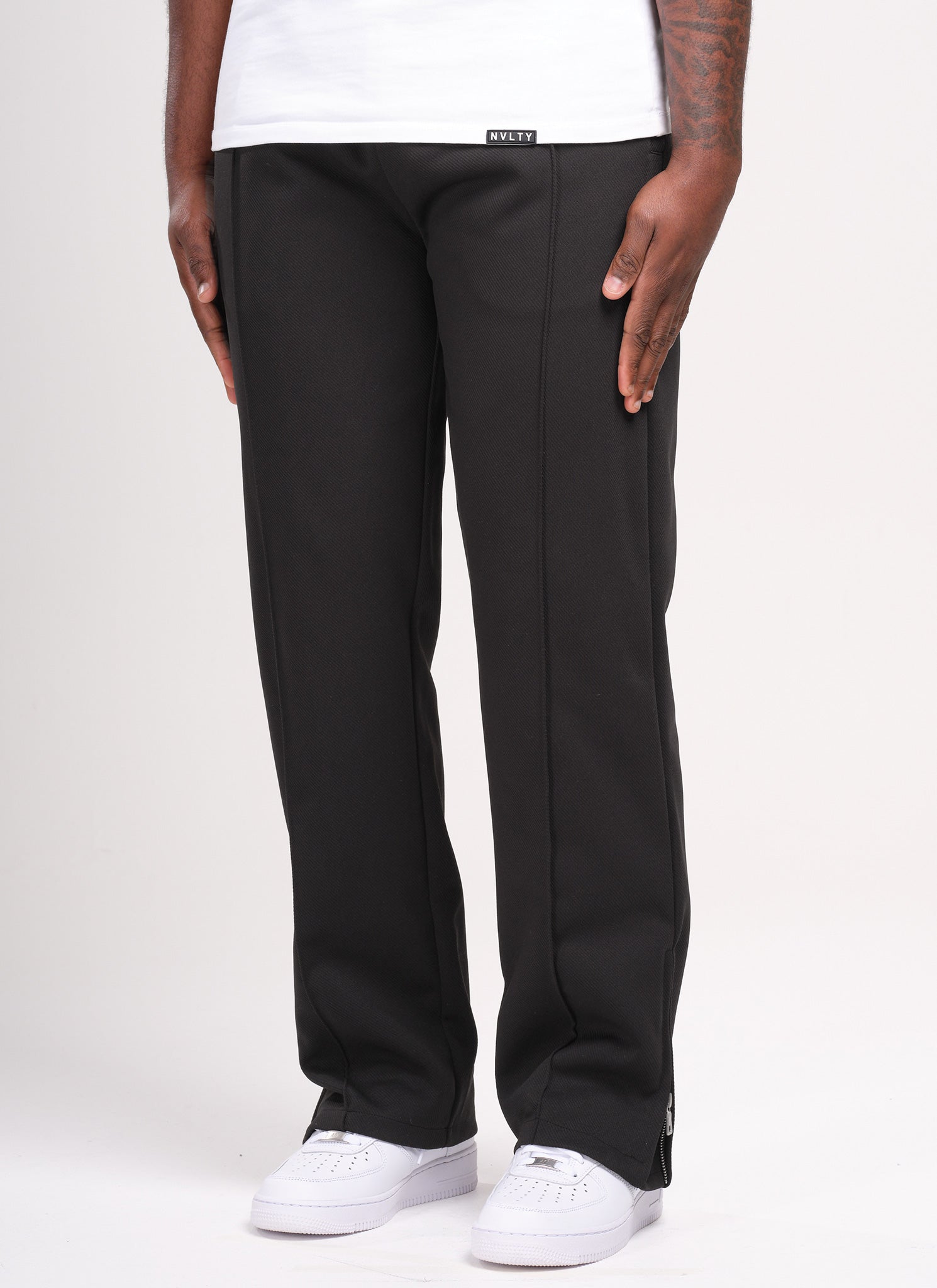 Twill Pleat Pants - Black