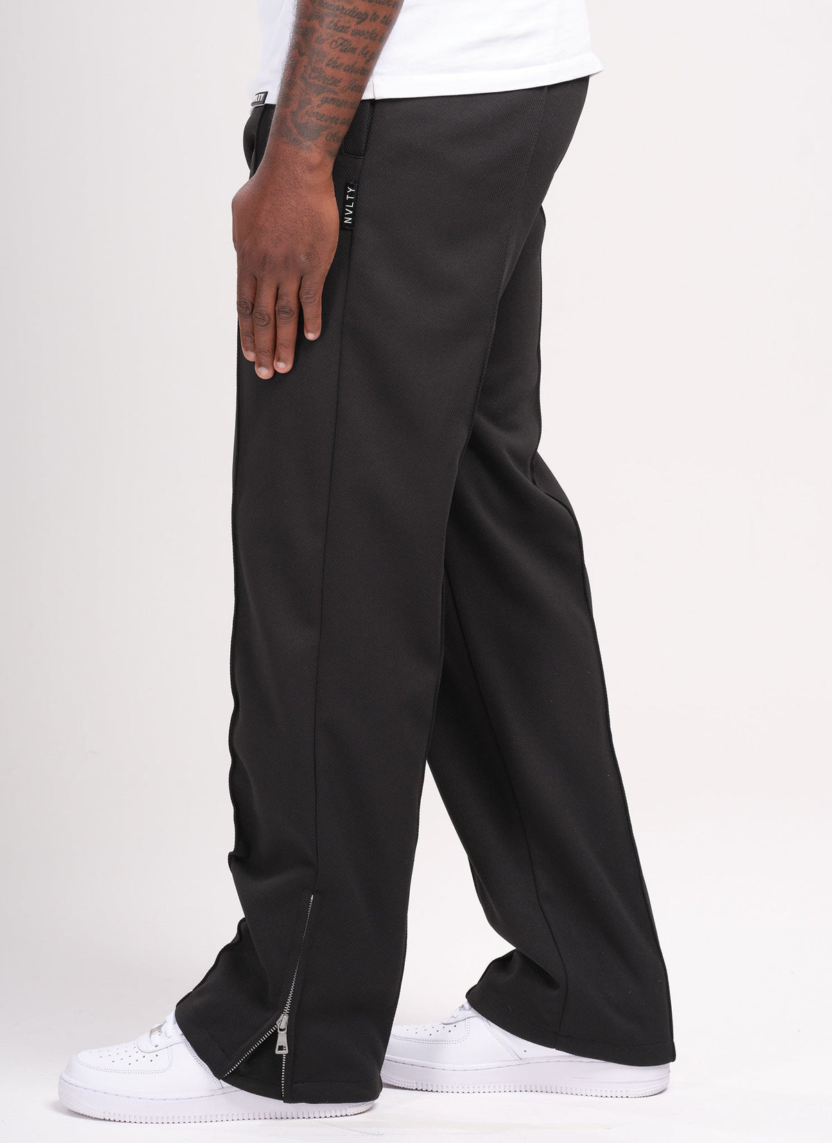 Pantalon à plis en sergé - Noir