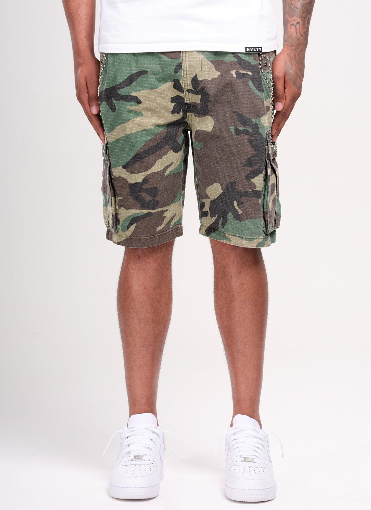 Short cargo clouté vintage - Camouflage