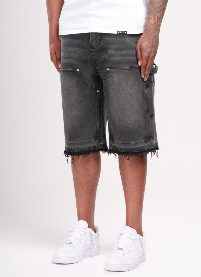 Vintage Carpenter Denim Shorts - Schwarz