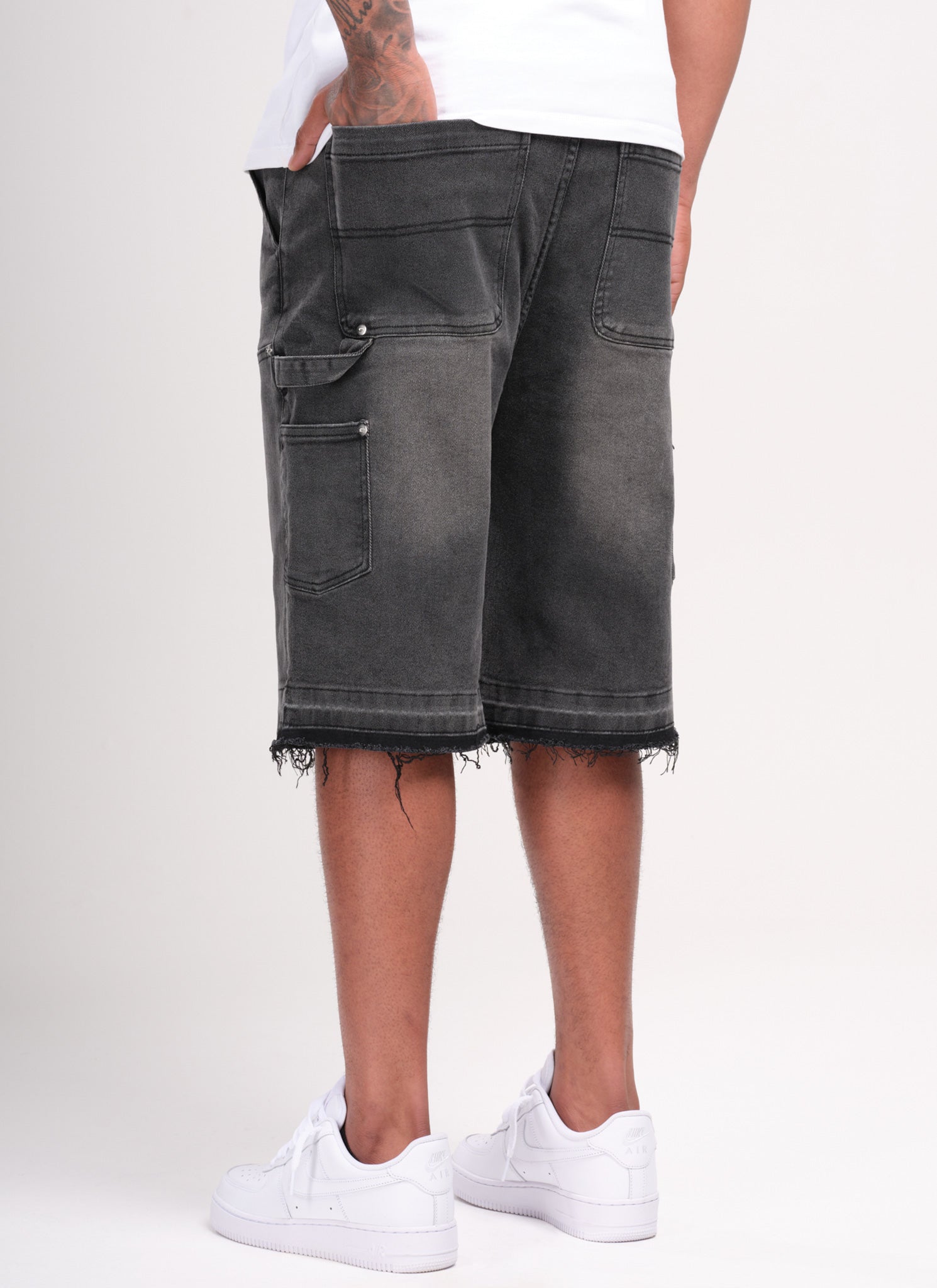 Vintage Carpenter Denim Shorts - Schwarz