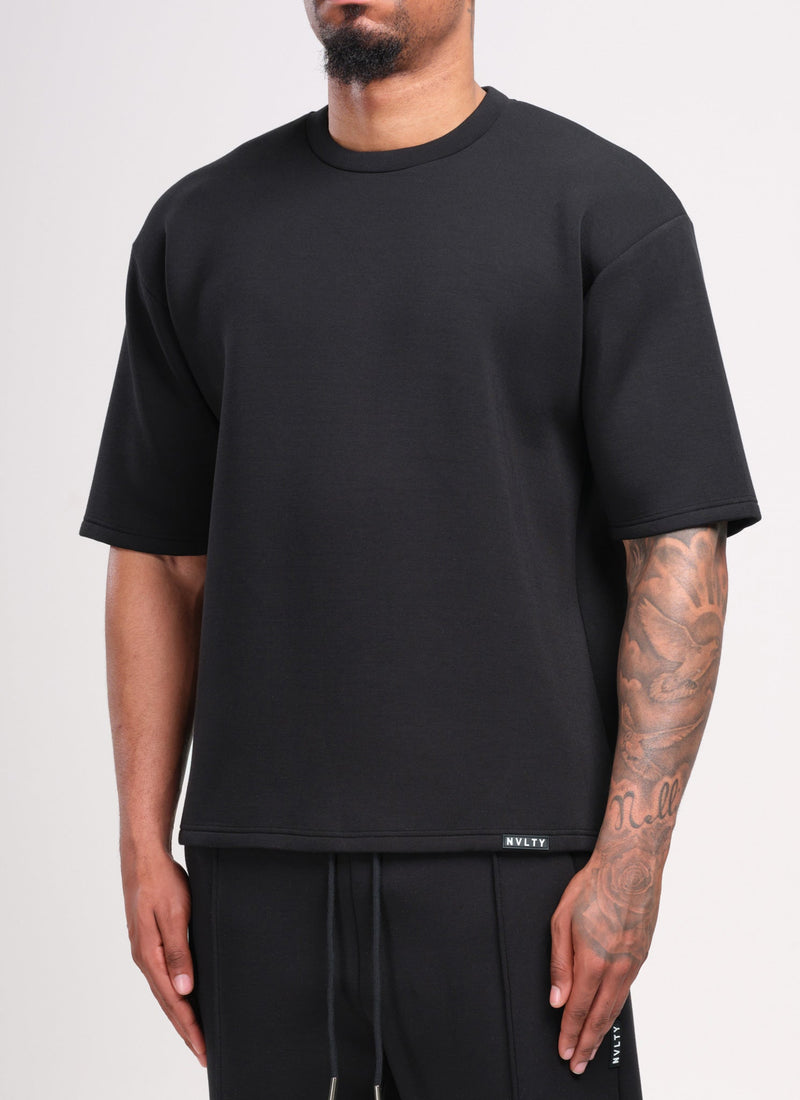 T-shirt structuré Scuba - Noir
