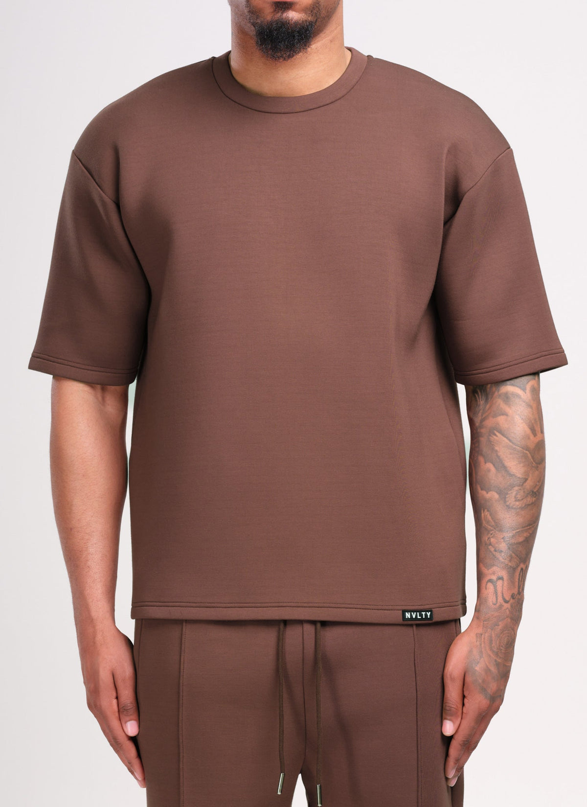 T-shirt structuré Scuba - Marron