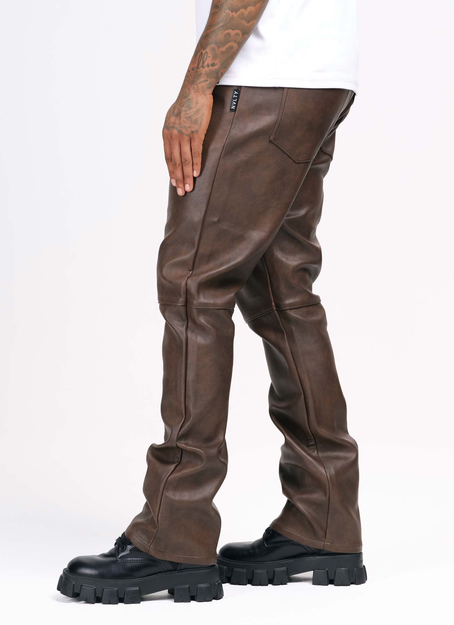 Vintage Heavyweight Leather Pants - Brown