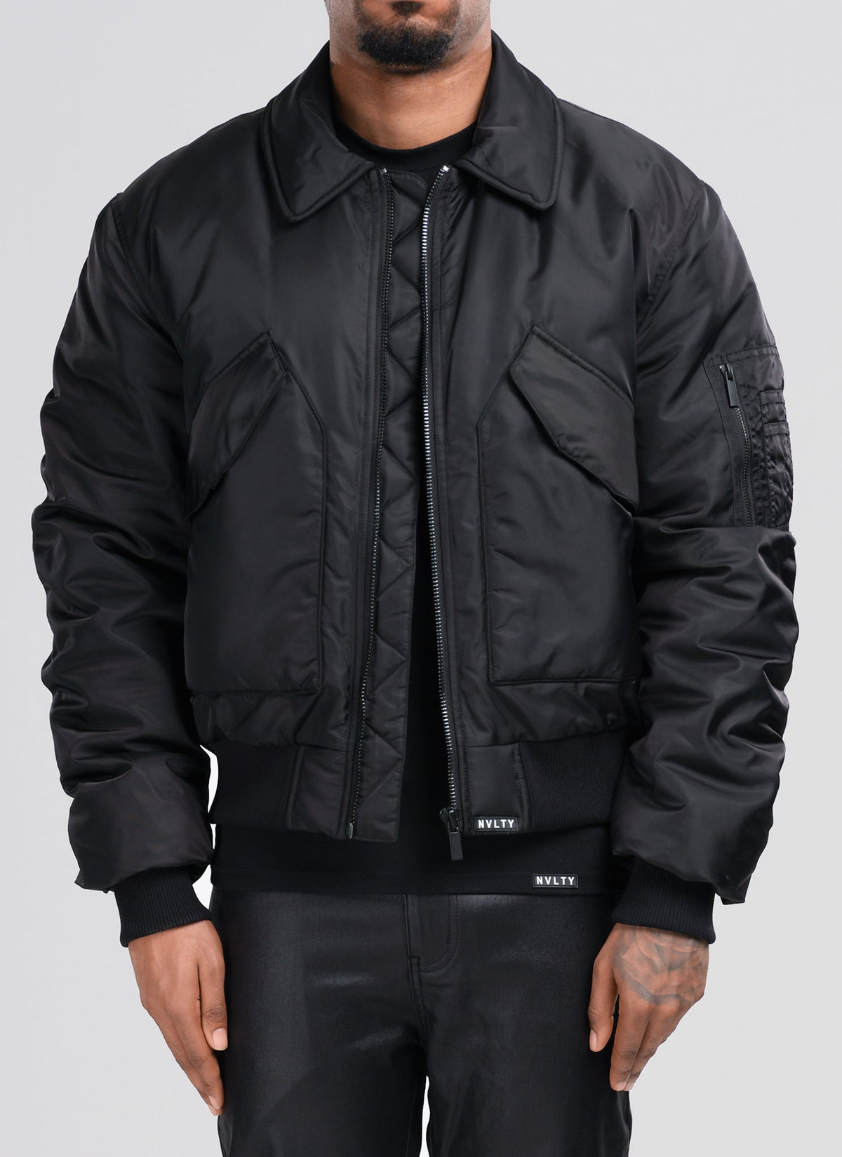 Aviator Flight Jacket - Black