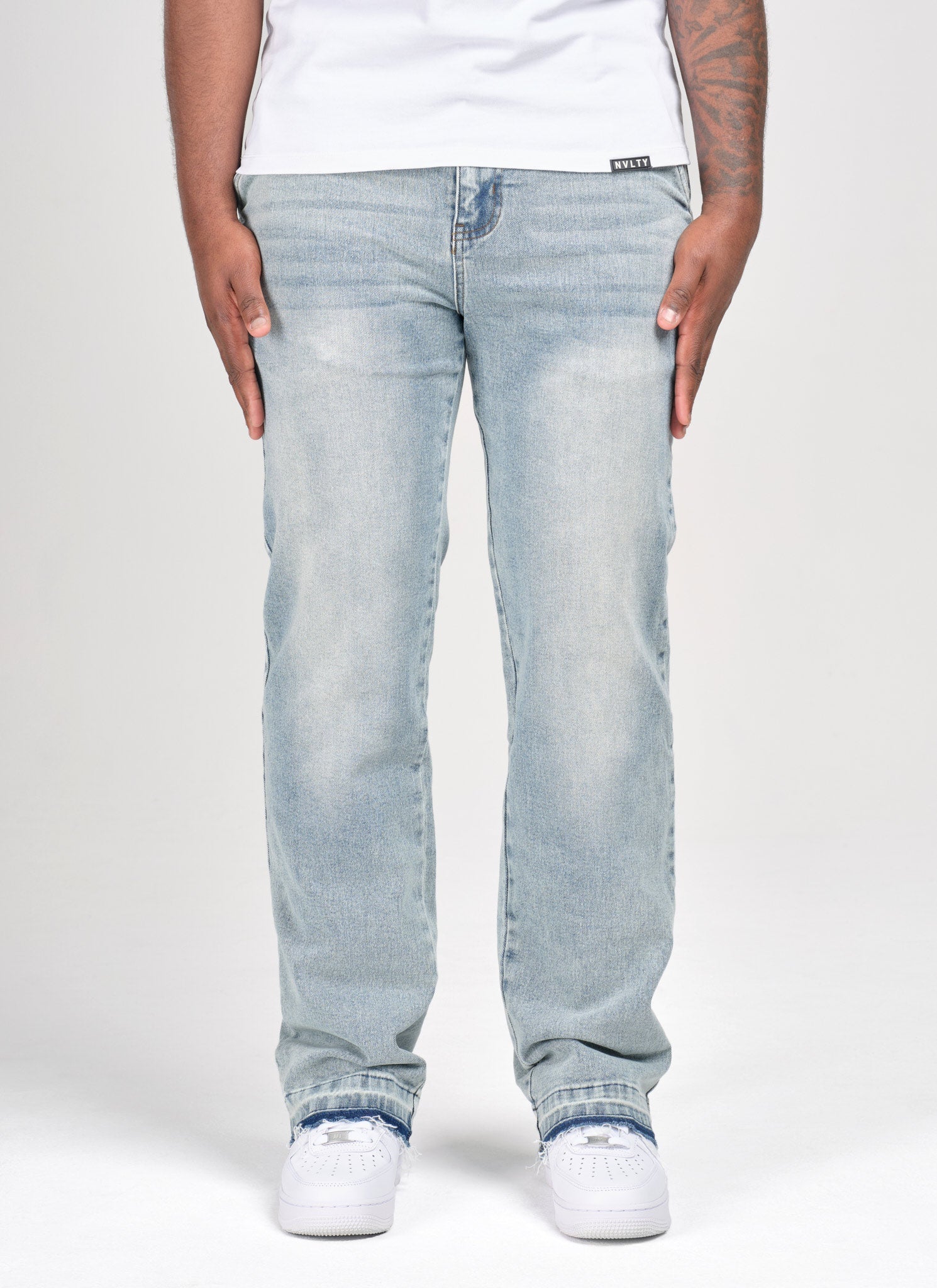 Vintage Raw Hem Jeans - Blue