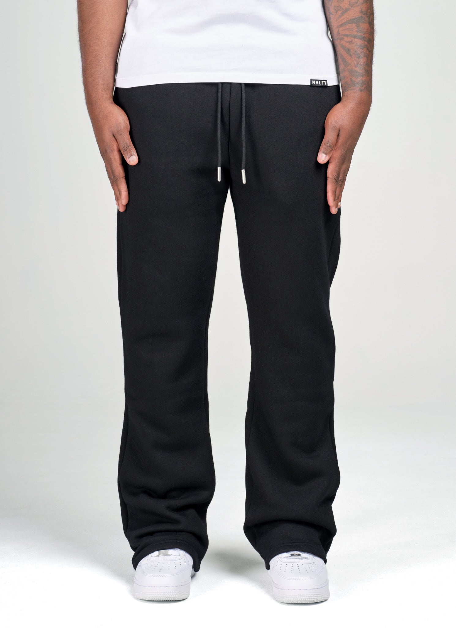 Heavyweight Luxe Flare Joggers - Black