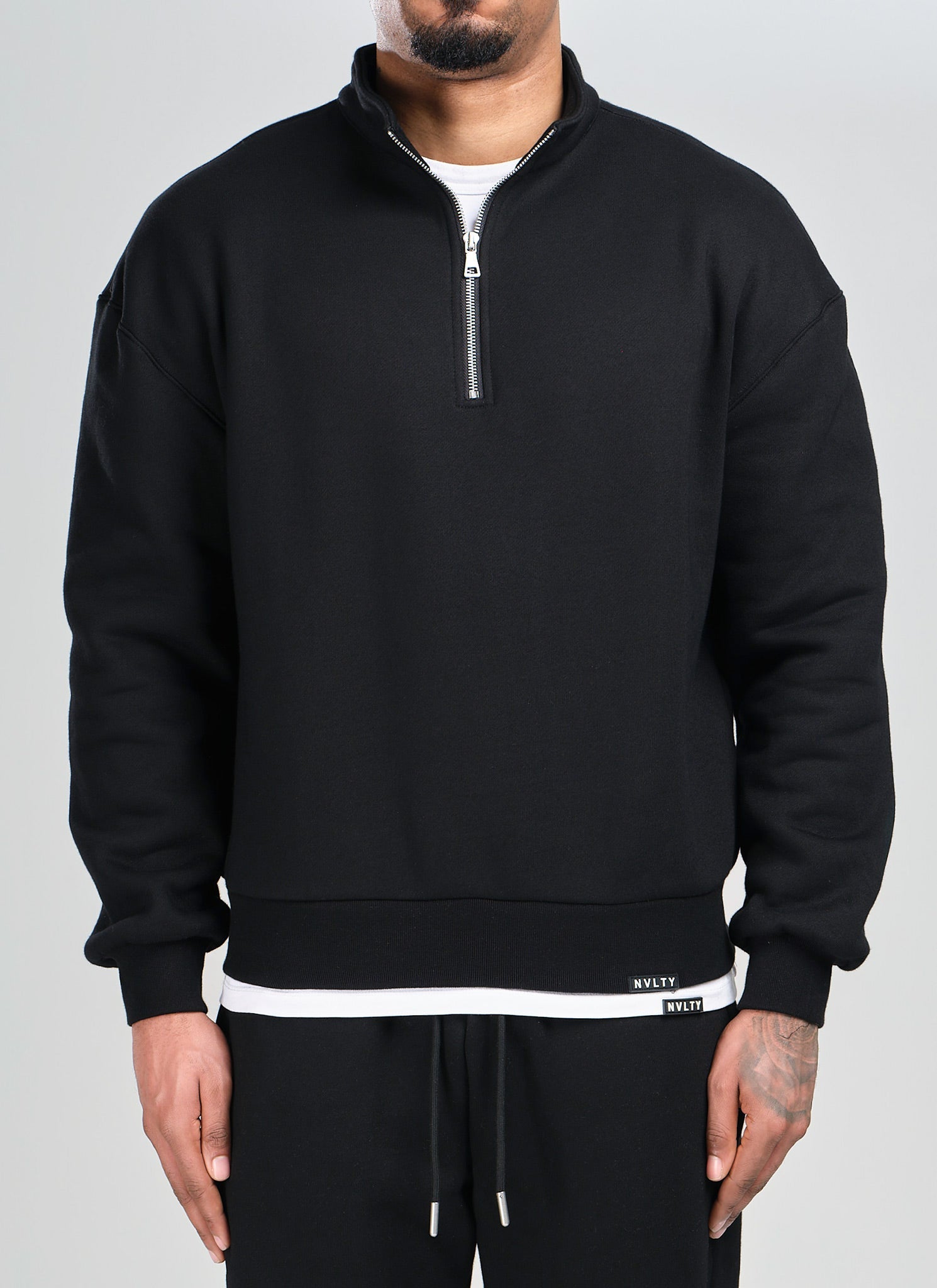 Heavyweight Luxe Quarter Zip - Black