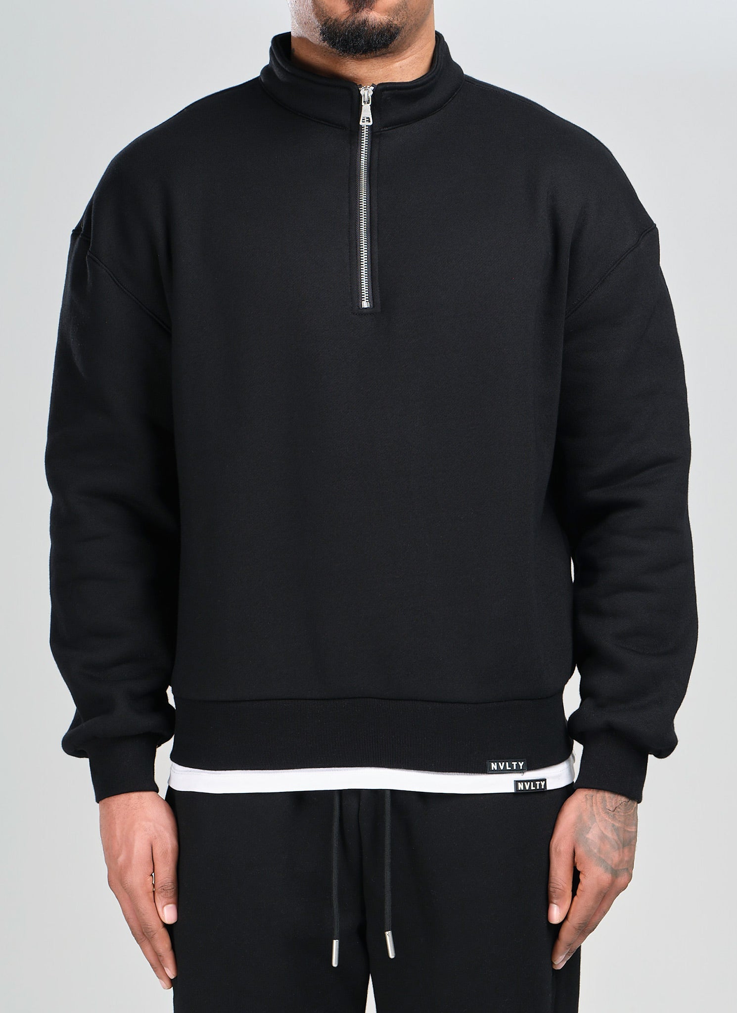 Heavyweight Luxe Quarter Zip - Black