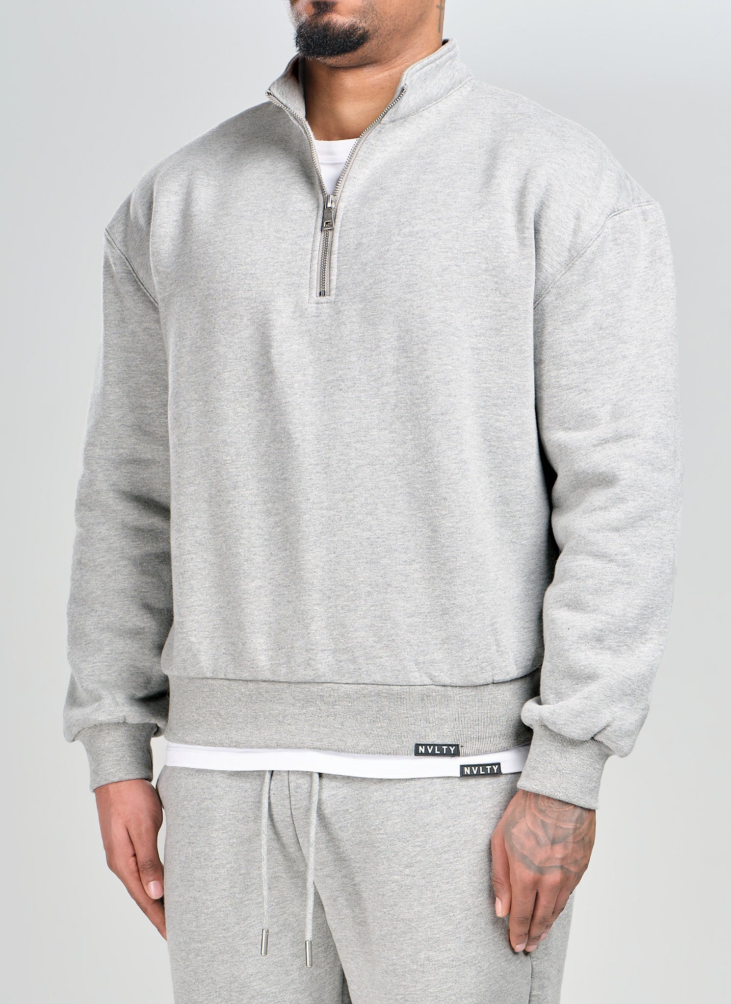 Heavyweight Luxe Quarter Zip - Grey