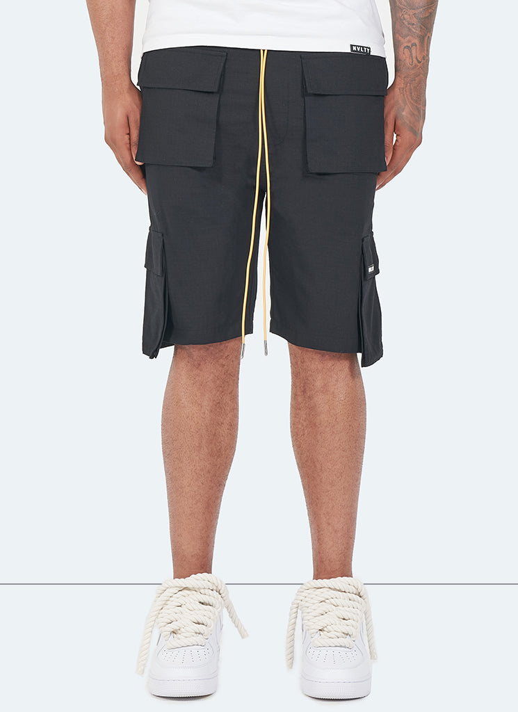 Short cargo vintage à 4 poches - Noir