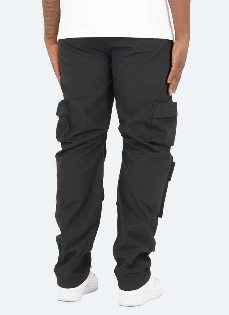 Pantalon cargo vintage à 8 poches - Noir