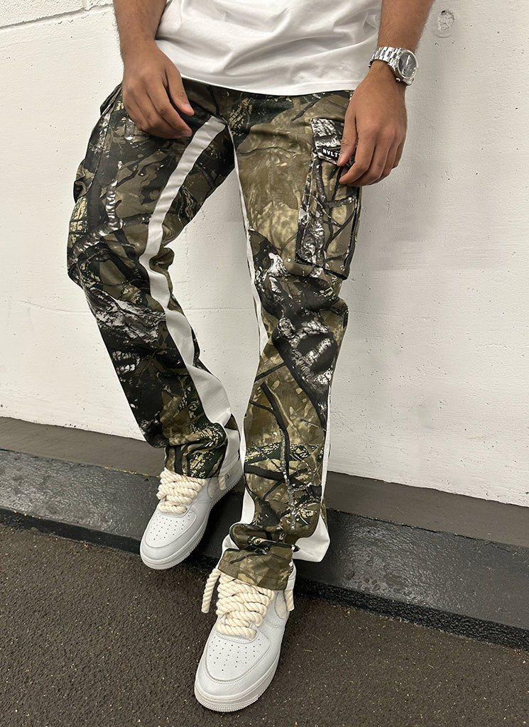 Pantalon cargo vintage Flare - Camouflage arbre