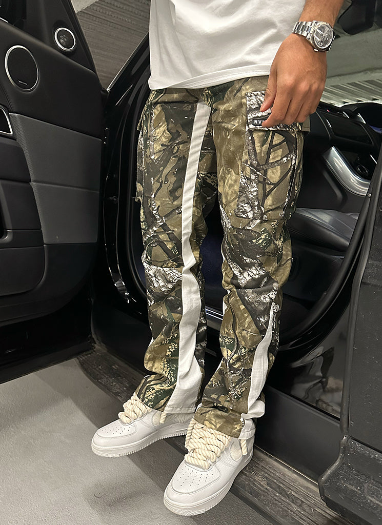 Pantalon cargo vintage Flare - Camouflage arbre