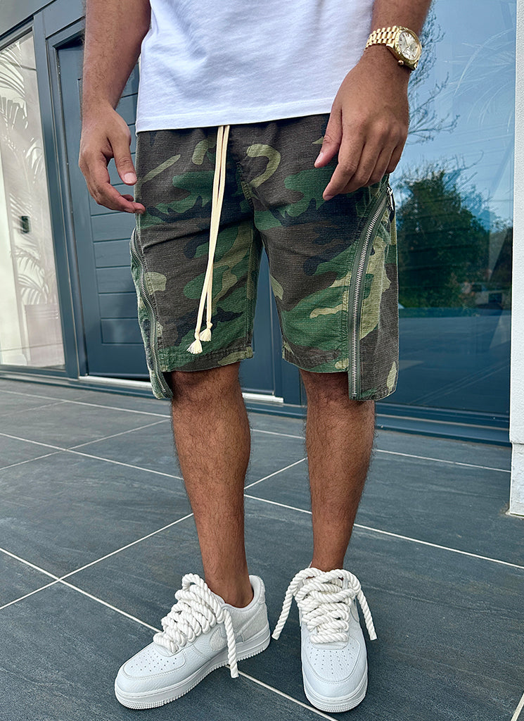 Short cargo zippé vintage - Camouflage