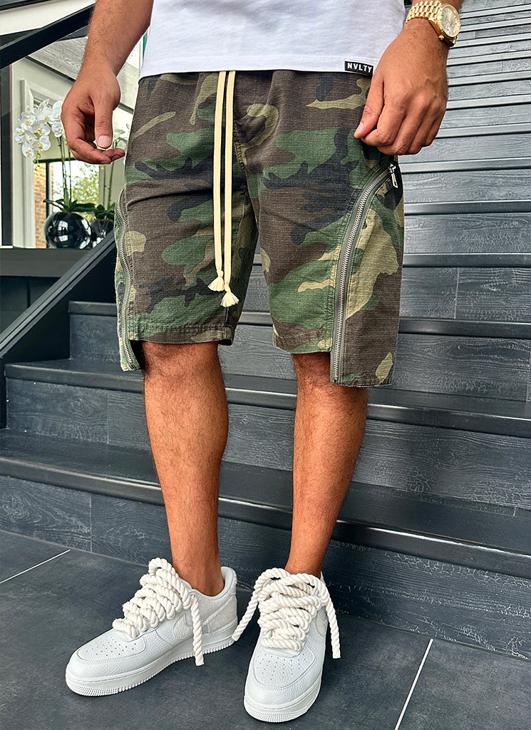Short cargo zippé vintage - Camouflage