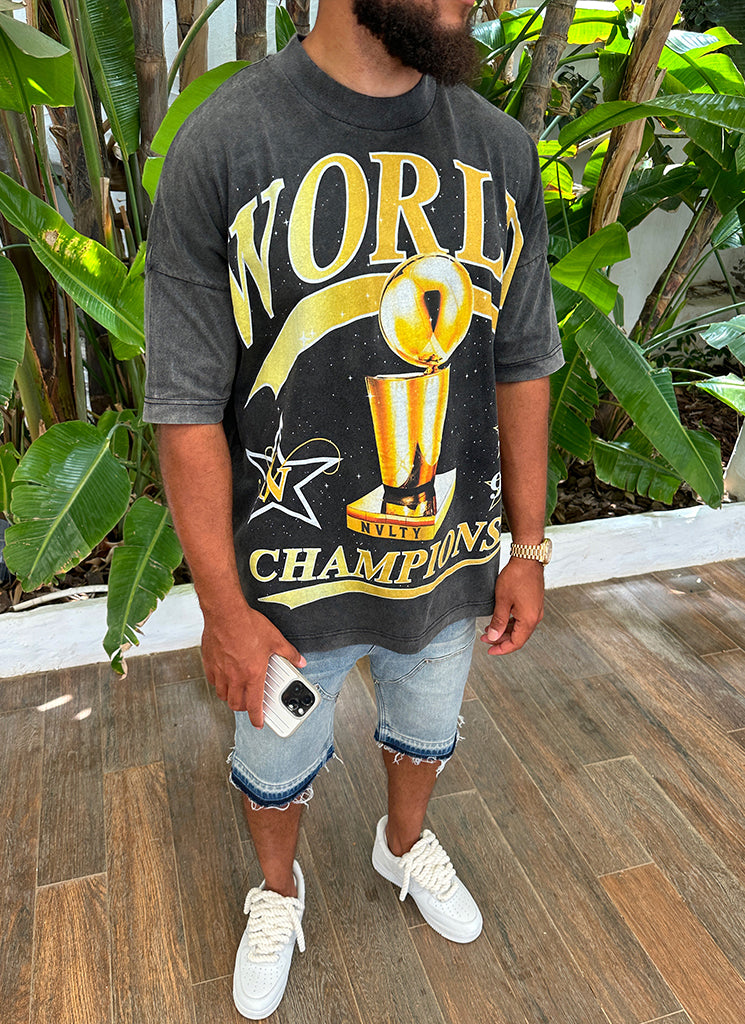 T-shirt des champions du monde - Noir délavé