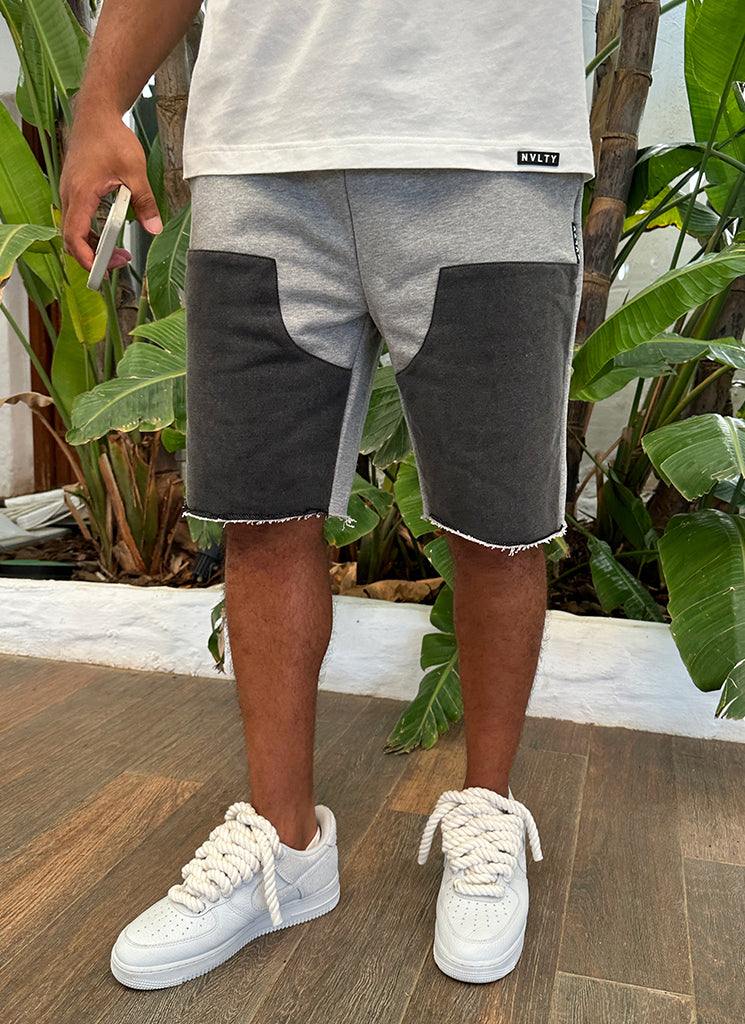 Short de charpentier vintage - Gris/Noir délavé
