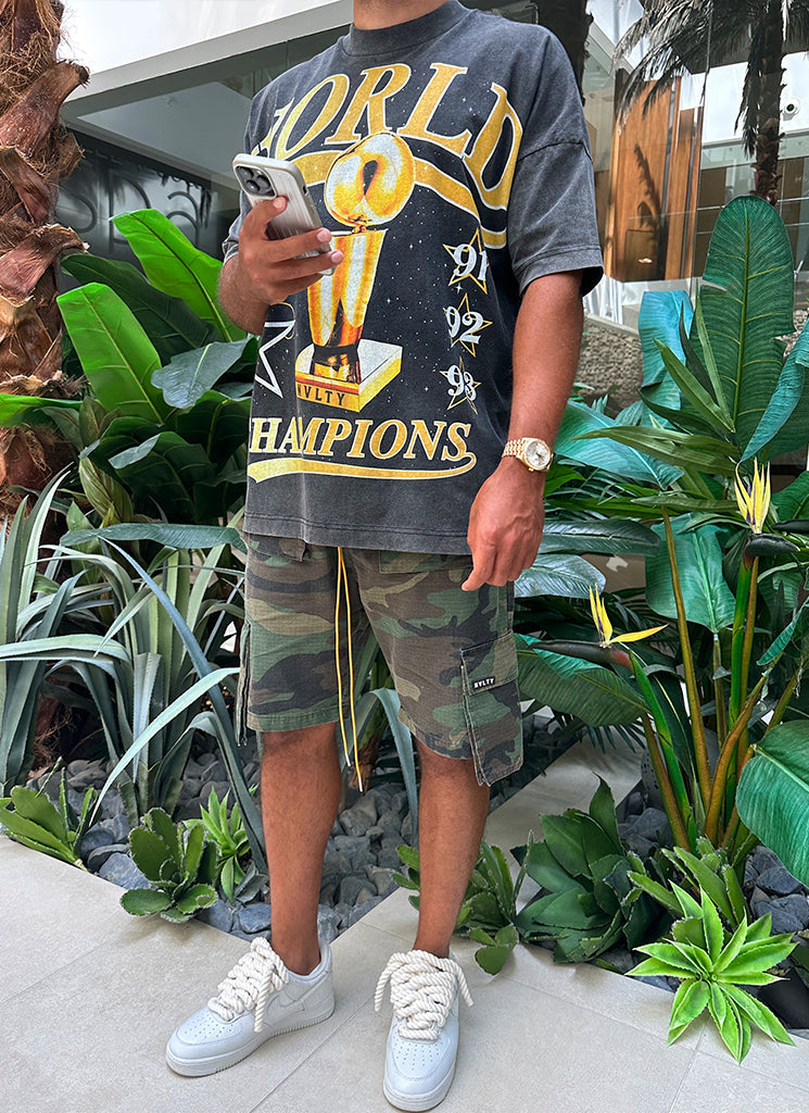 T-shirt des champions du monde - Noir délavé