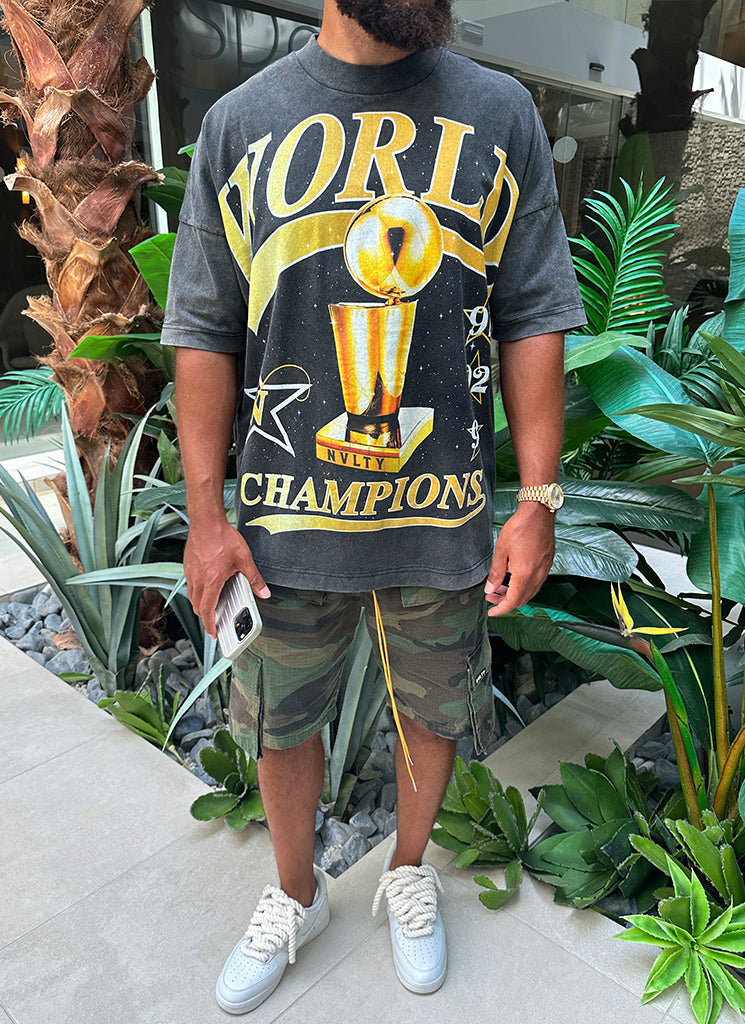 T-shirt des champions du monde - Noir délavé