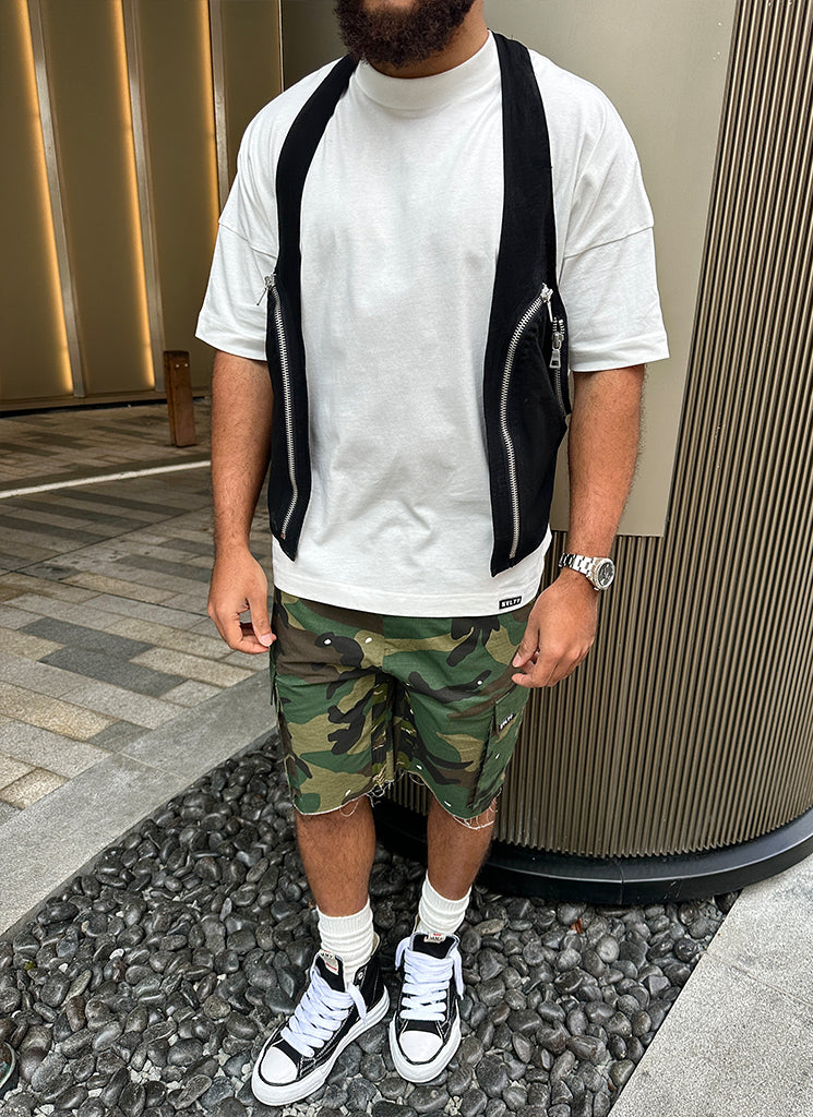 Vintage Flare Cargo Shorts - Tarnfarbe