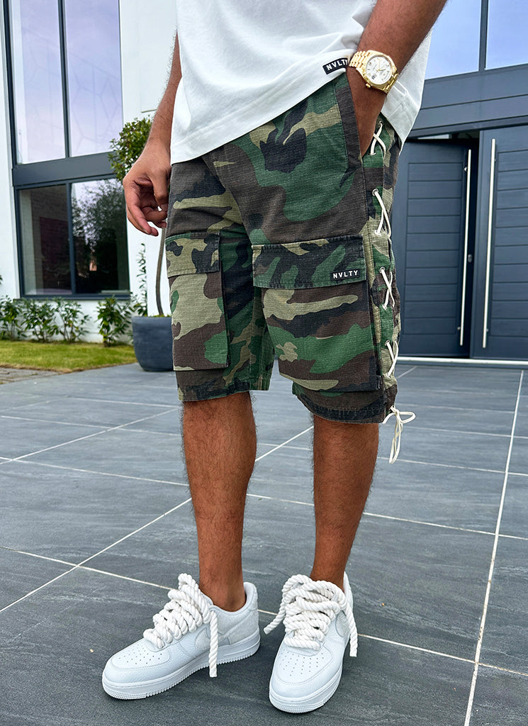 Short cargo vintage en dentelle - Camouflage