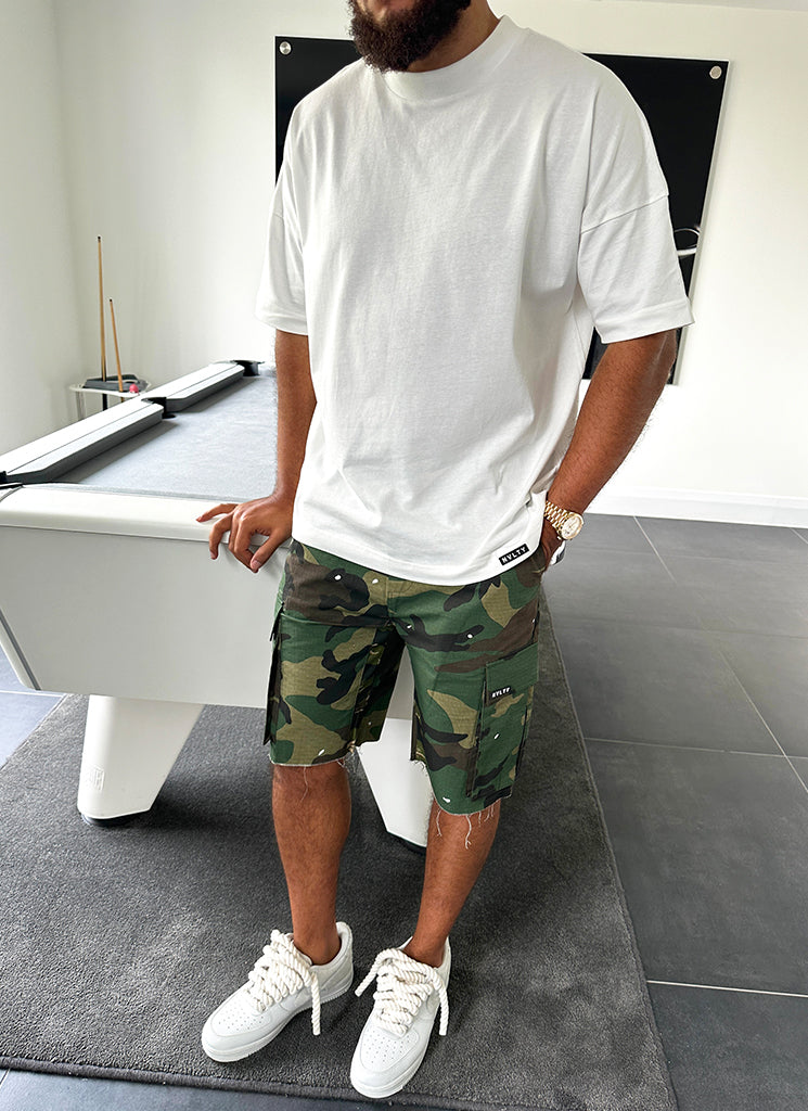Vintage Flare Cargo Shorts - Tarnfarbe