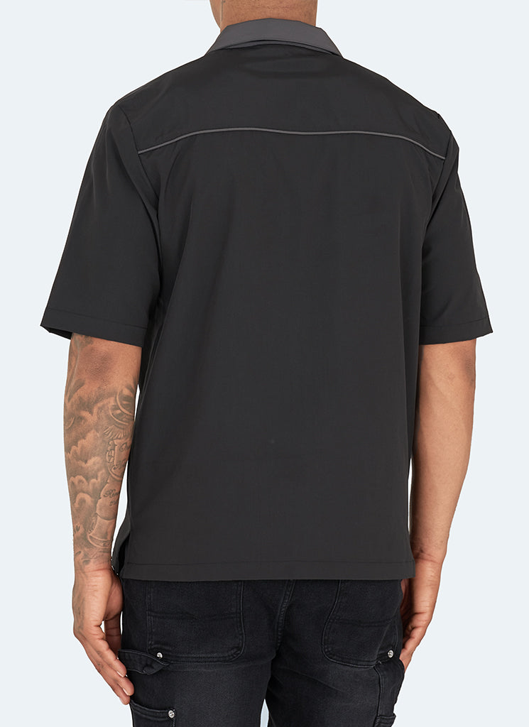 Chemise contrastée - Noir/Gris