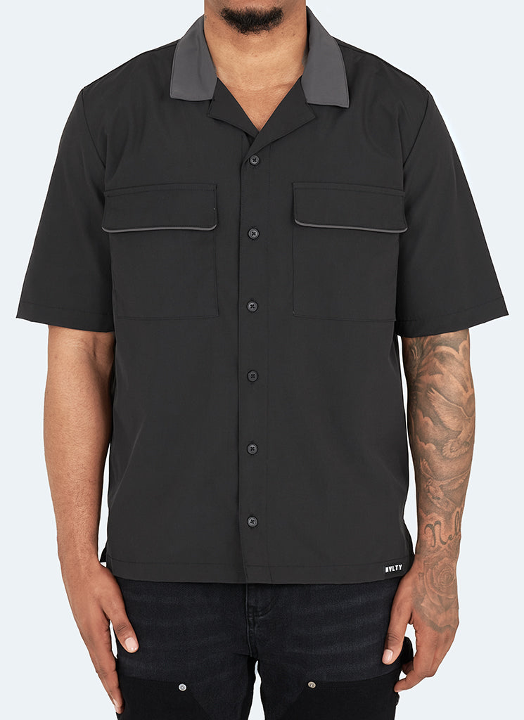 Chemise contrastée - Noir/Gris