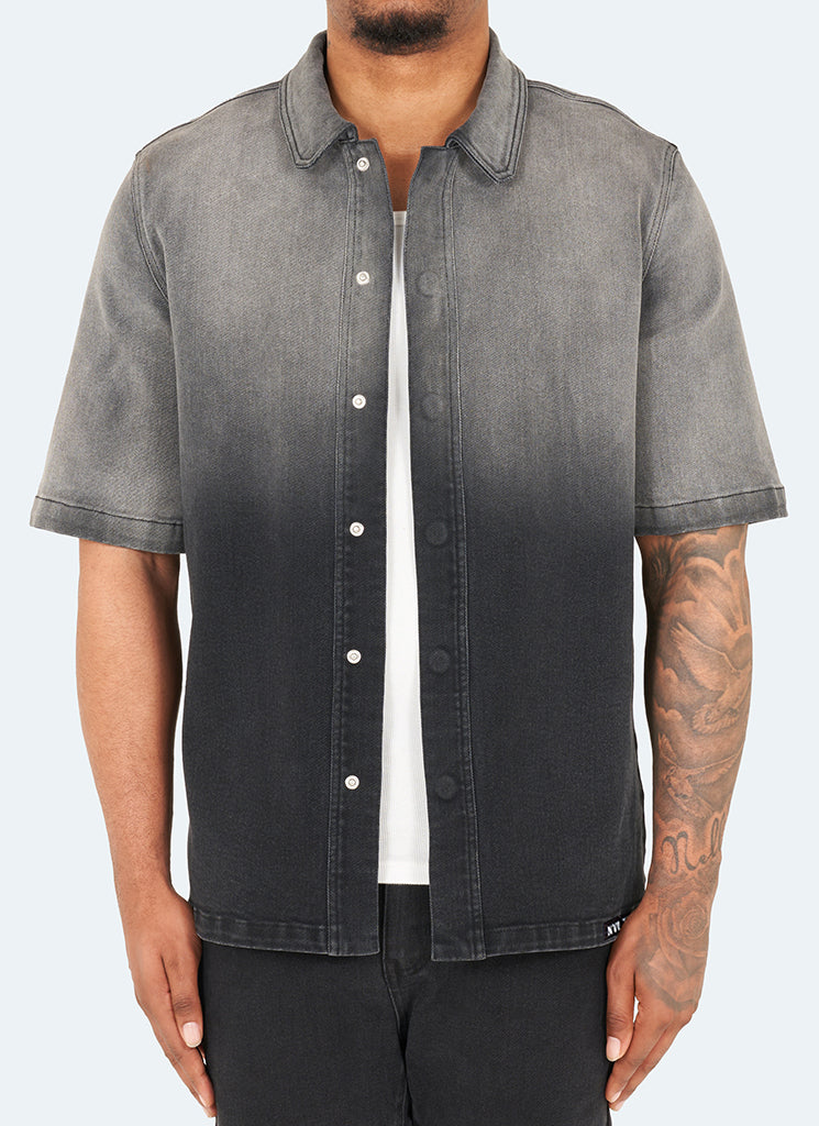 Chemise en jean vintage délavée - Noir