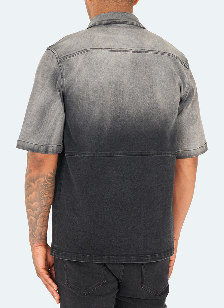 Chemise en jean vintage délavée - Noir